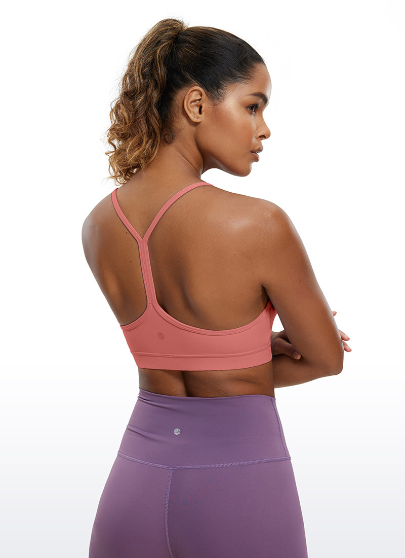 CRZ YOGA Women's Yoga Light Support Butterluxe Sports Bra Y back Briar Rose @model_info:Gigi