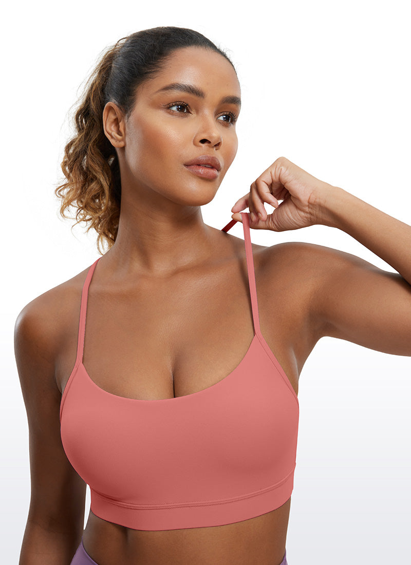 CRZ YOGA Women's Yoga Light Support Butterluxe Sports Bra Y back Briar Rose