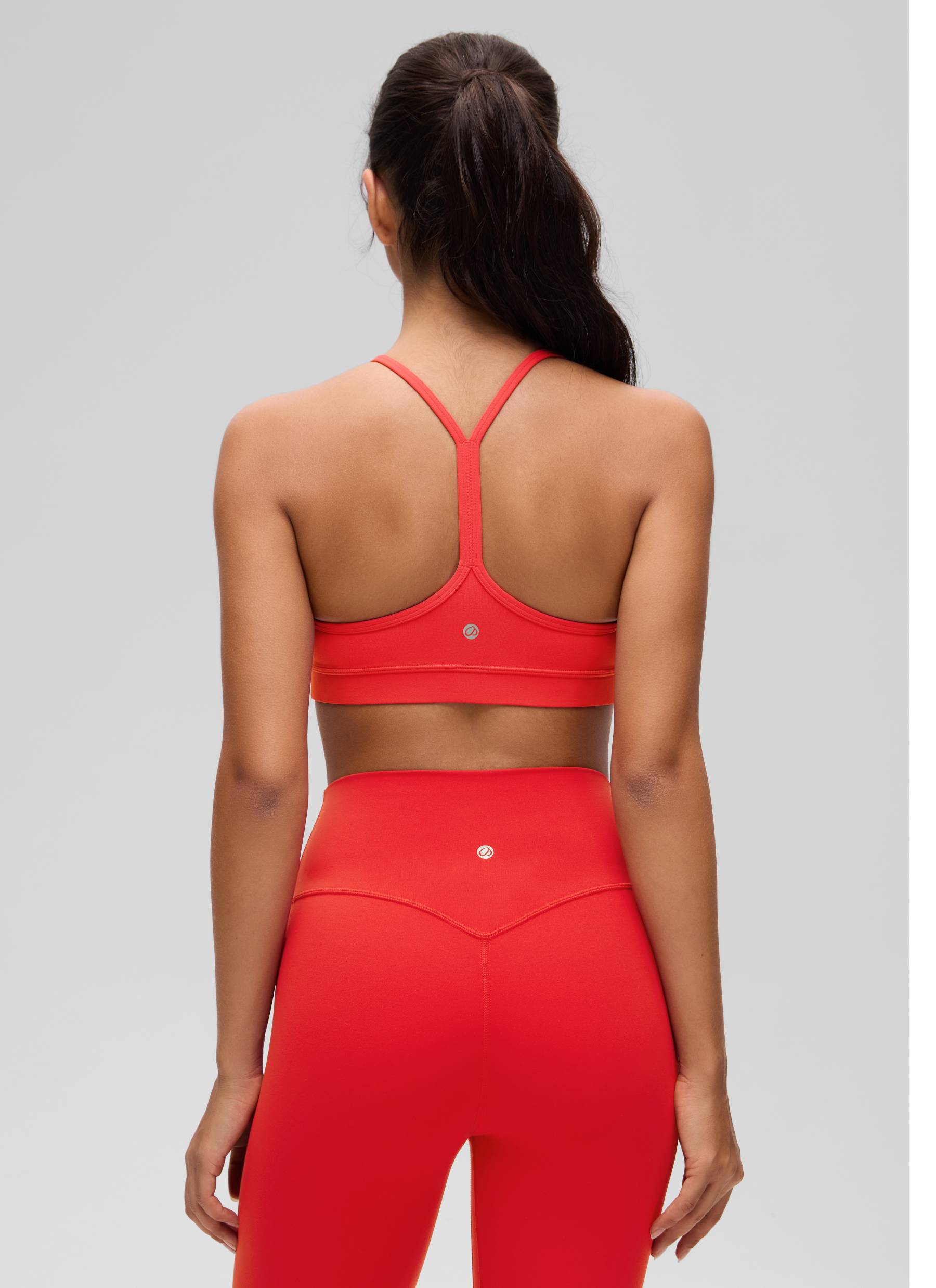 CRZ YOGA Women's Yoga Light Support Butterluxe Sports Bra Y back Deep Red