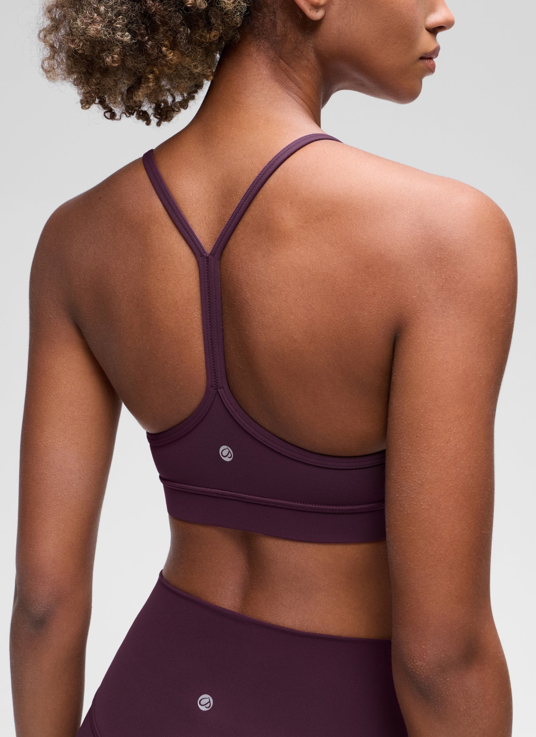 CRZ YOGA Women's Yoga Light Support Butterluxe Sports Bra Y back Deep Purple