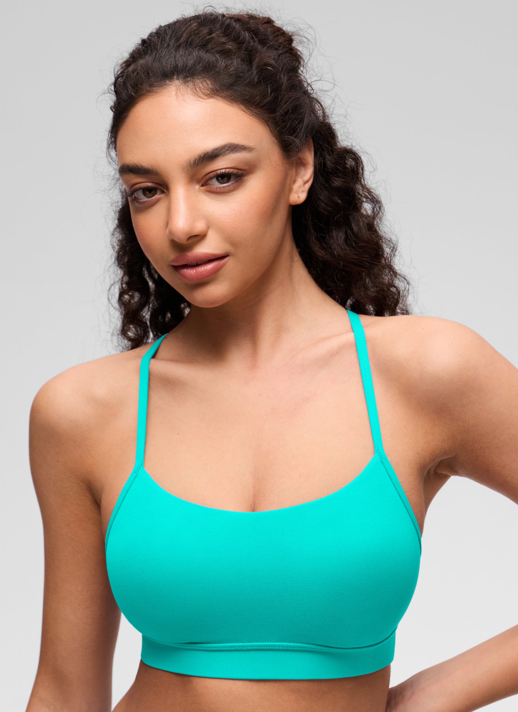 CRZ YOGA Women's Yoga Light Support Butterluxe Sports Bra Y back Tropics Teal @model_info:A