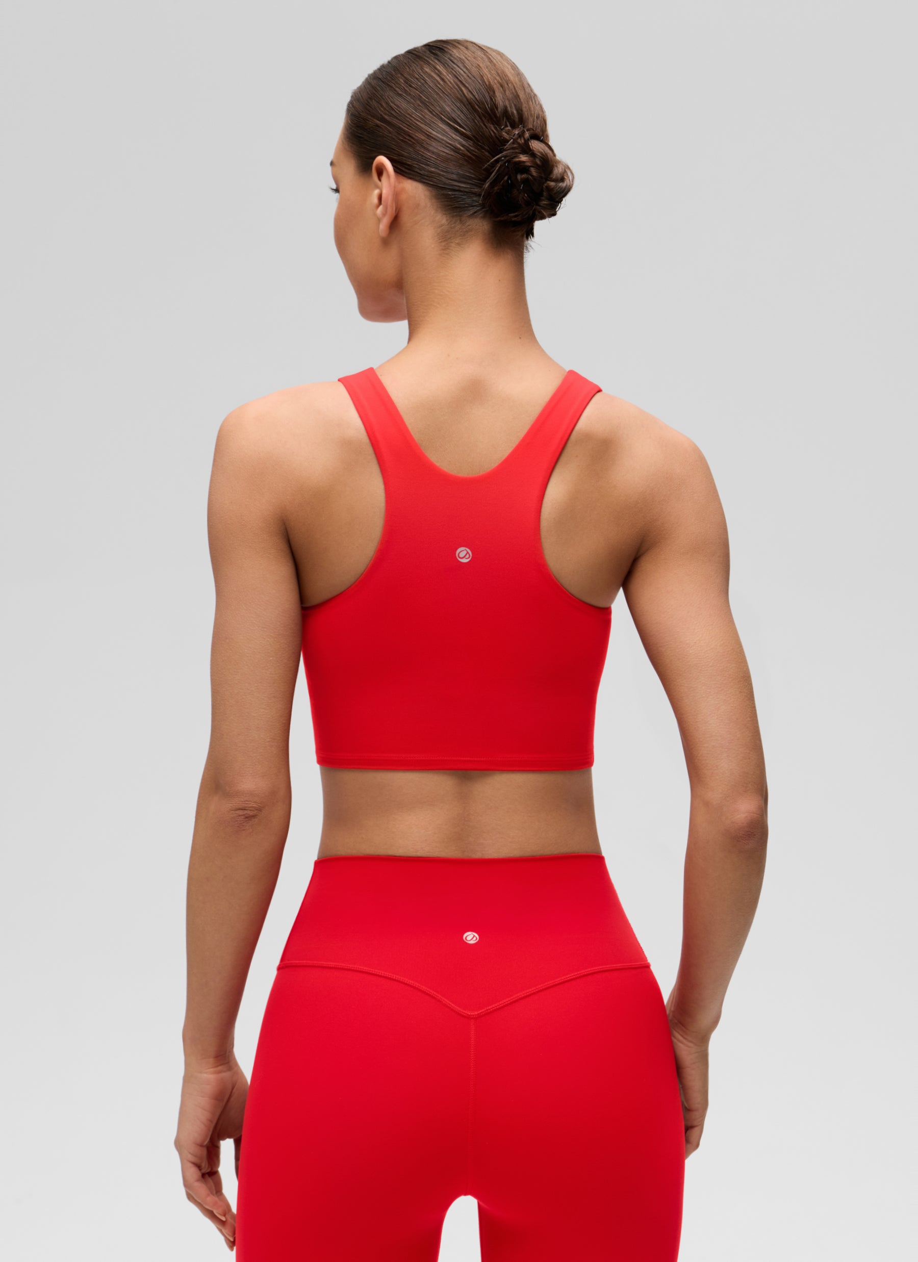 CRZ YOGA  Women's Yoga Low Support Butterluxe Tank High Neck Racerback Deep Red