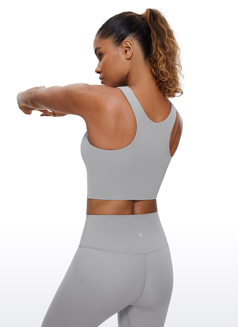 CRZ YOGA  Women's Yoga Low Support Butterluxe Tank High Neck Racerback Rhino Grey @model_info:GI
