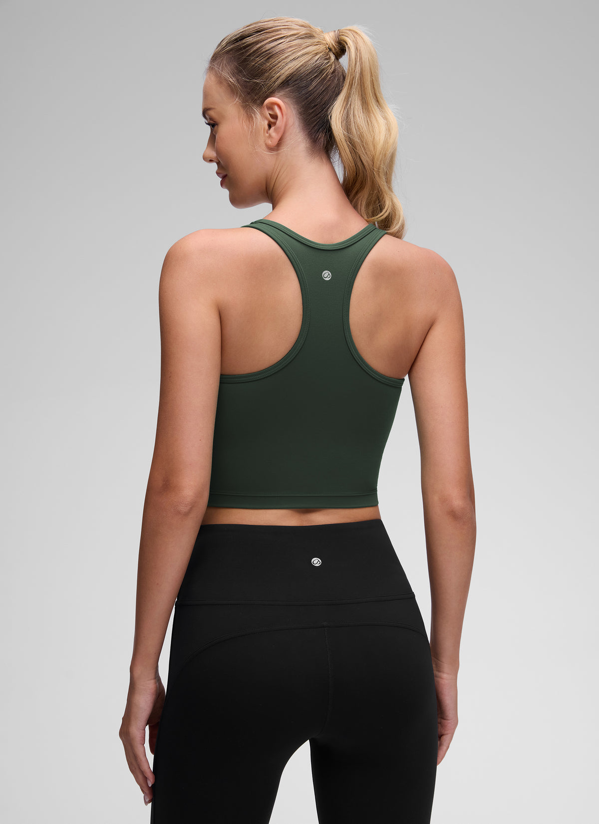 CRZ YOGA Women's Yoga Low support Butterluxe Scoop Neck Bra Y-Back Legend Green @model_info:Anna