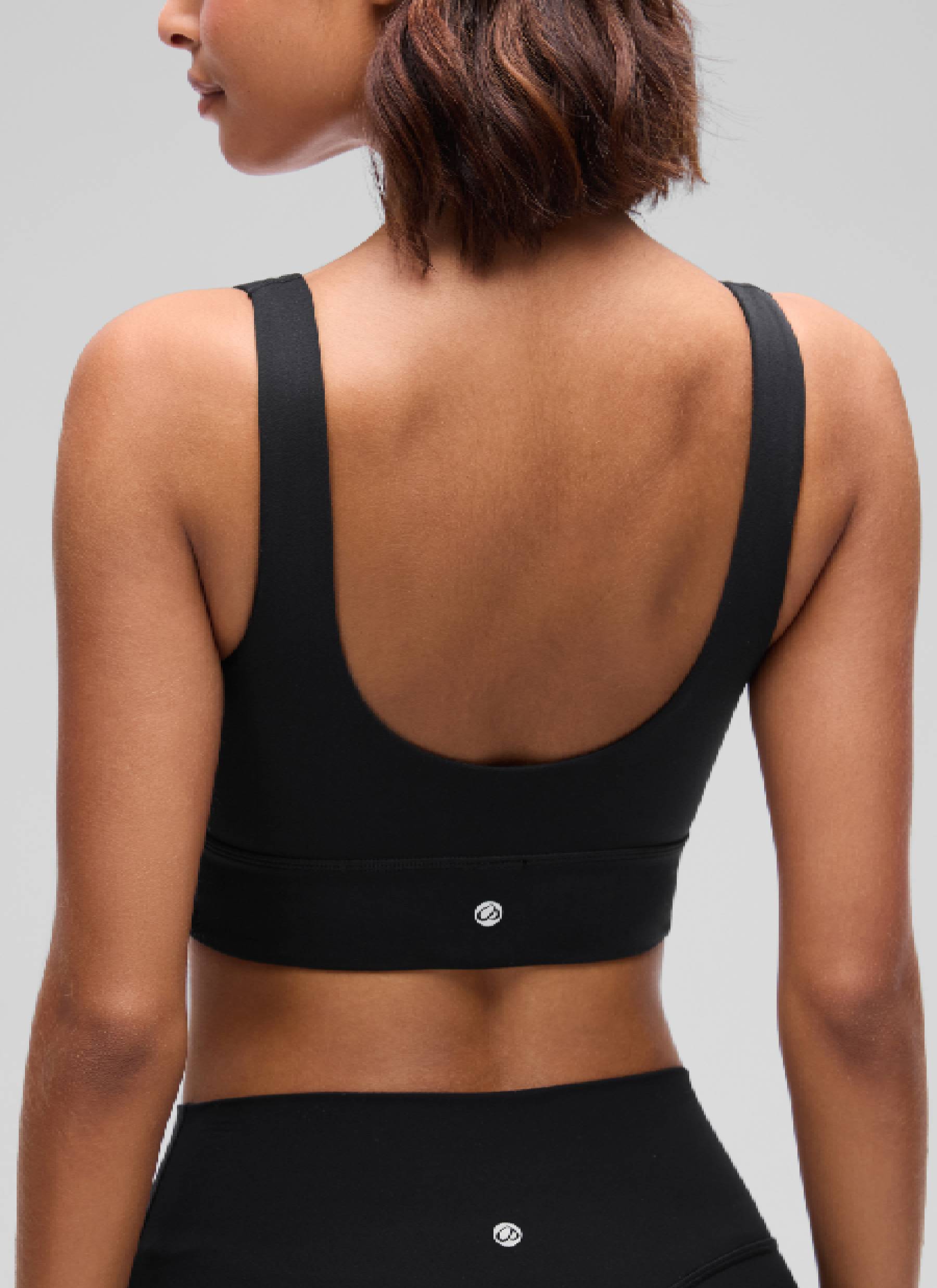 CRZ YOGA Women's Yoga Low Support Butterluxe Sport Bra U Back Longline Black