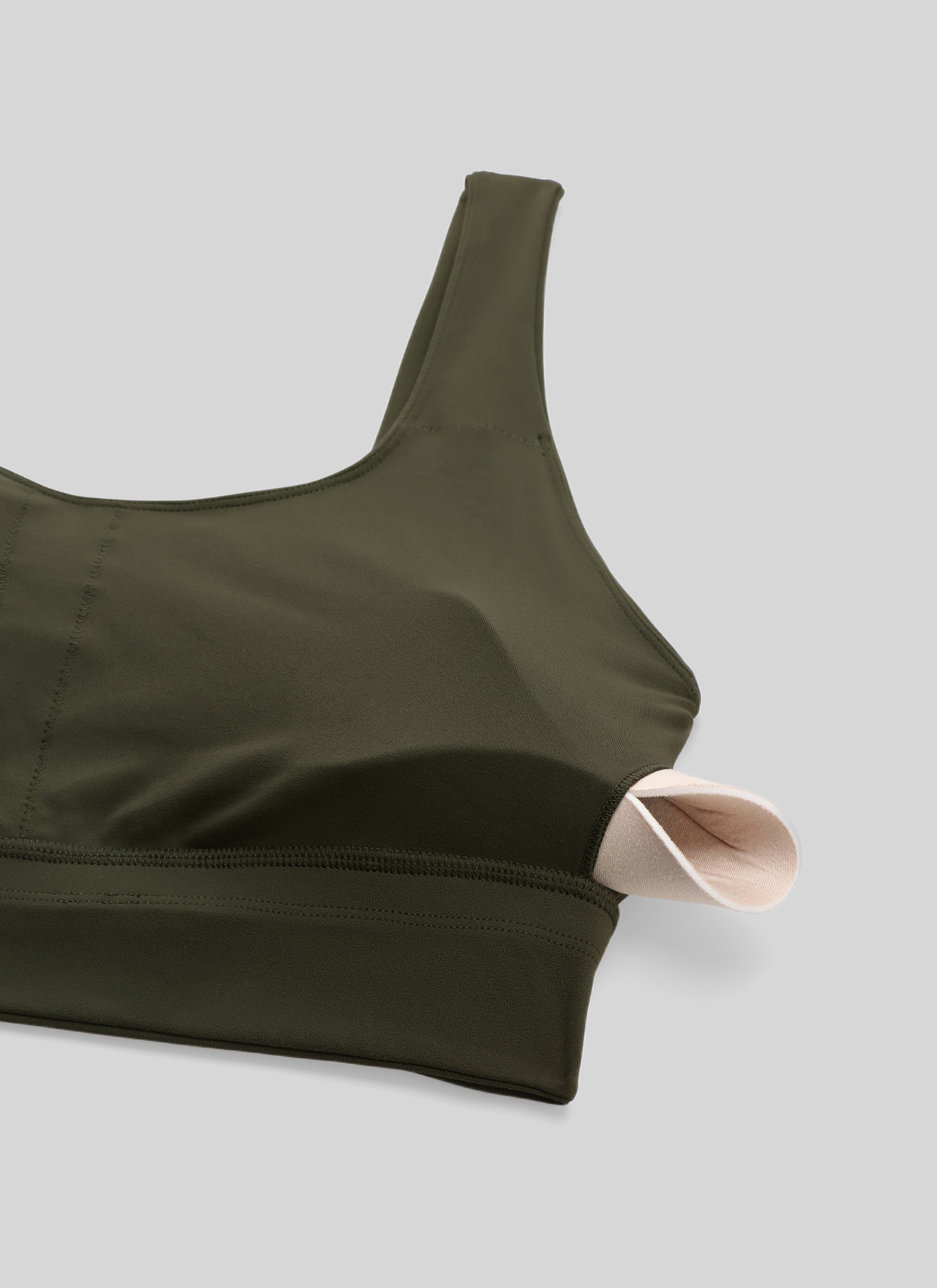 CRZ YOGA Women's Yoga Low Support Butterluxe Sport Bra U Back Longline Olive Green