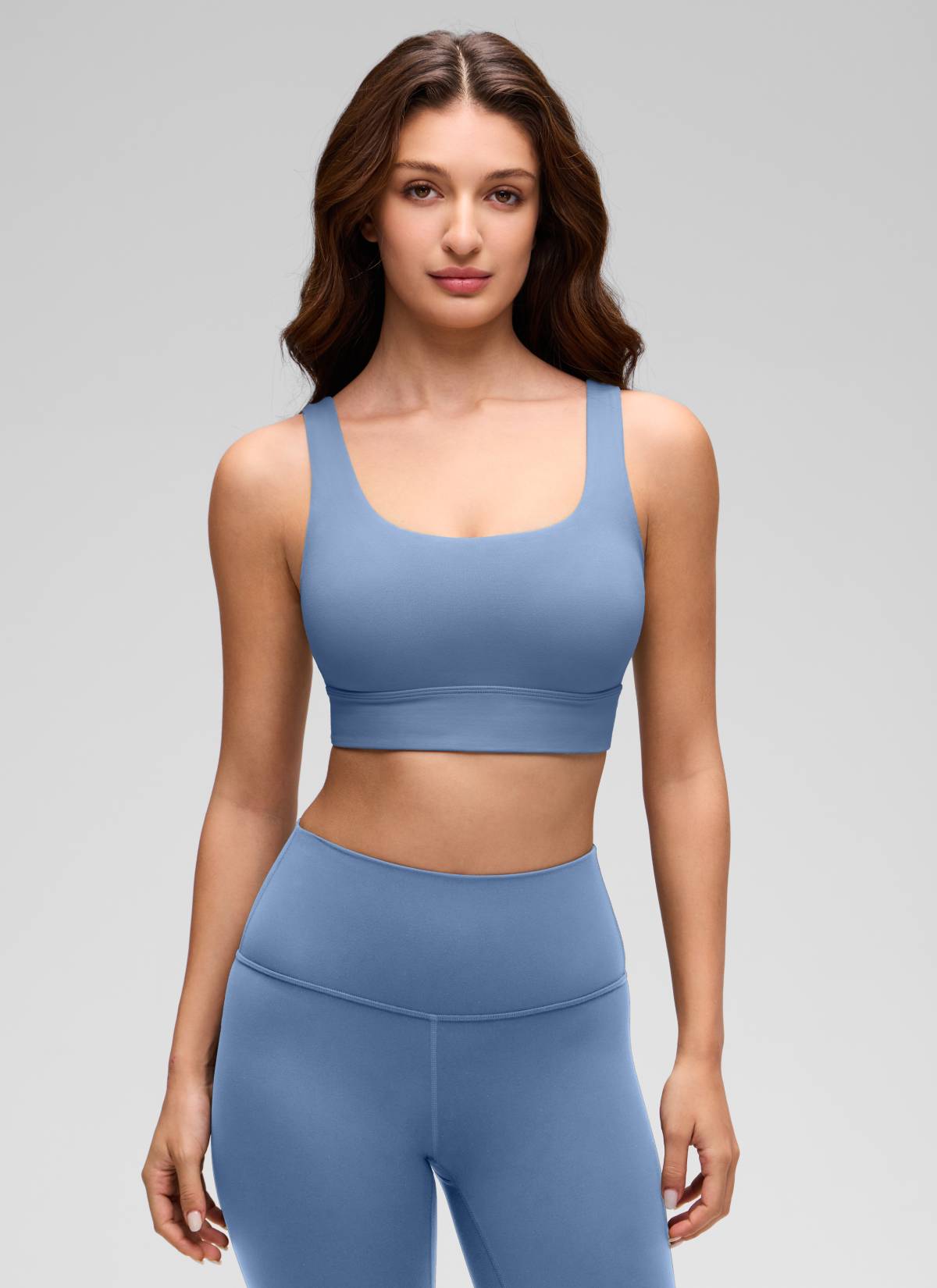 CRZ YOGA Women's Yoga Low Support Butterluxe Sport Bra U Back Longline Oasis Blue