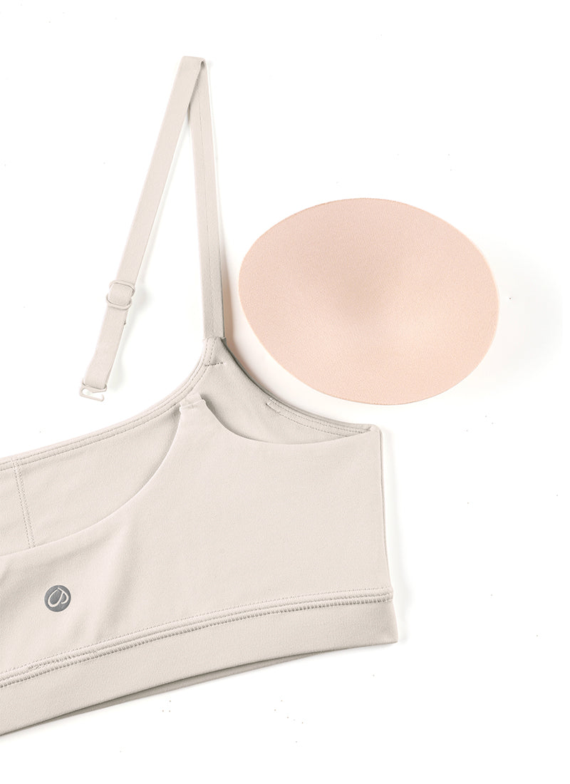 CRZ YOGA Womens Butterluxe Adjustable Spaghetti Strap Scoop Neck Bra Mojave Tan