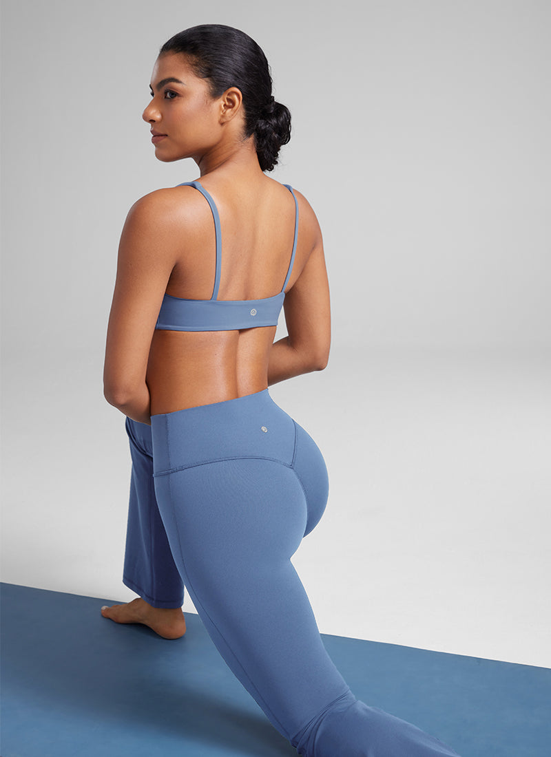 CRZ YOGA Women Butterluxe Square Neck Cami Padded Mini Bra Oasis Blue @model_info:Amanda