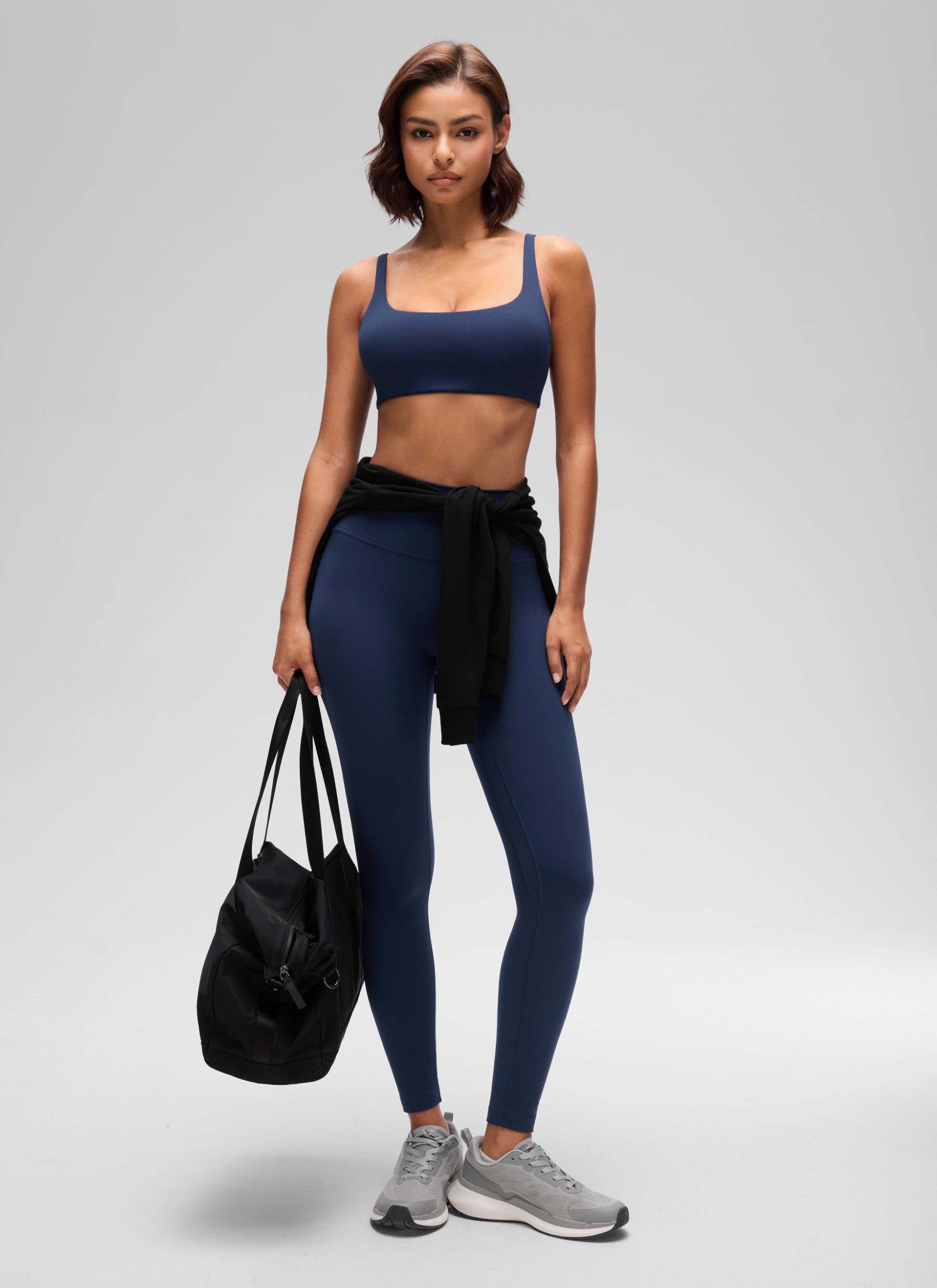 CRZ YOGA Women Butterluxe Square Neck Cami Padded Mini Bra Club Blue