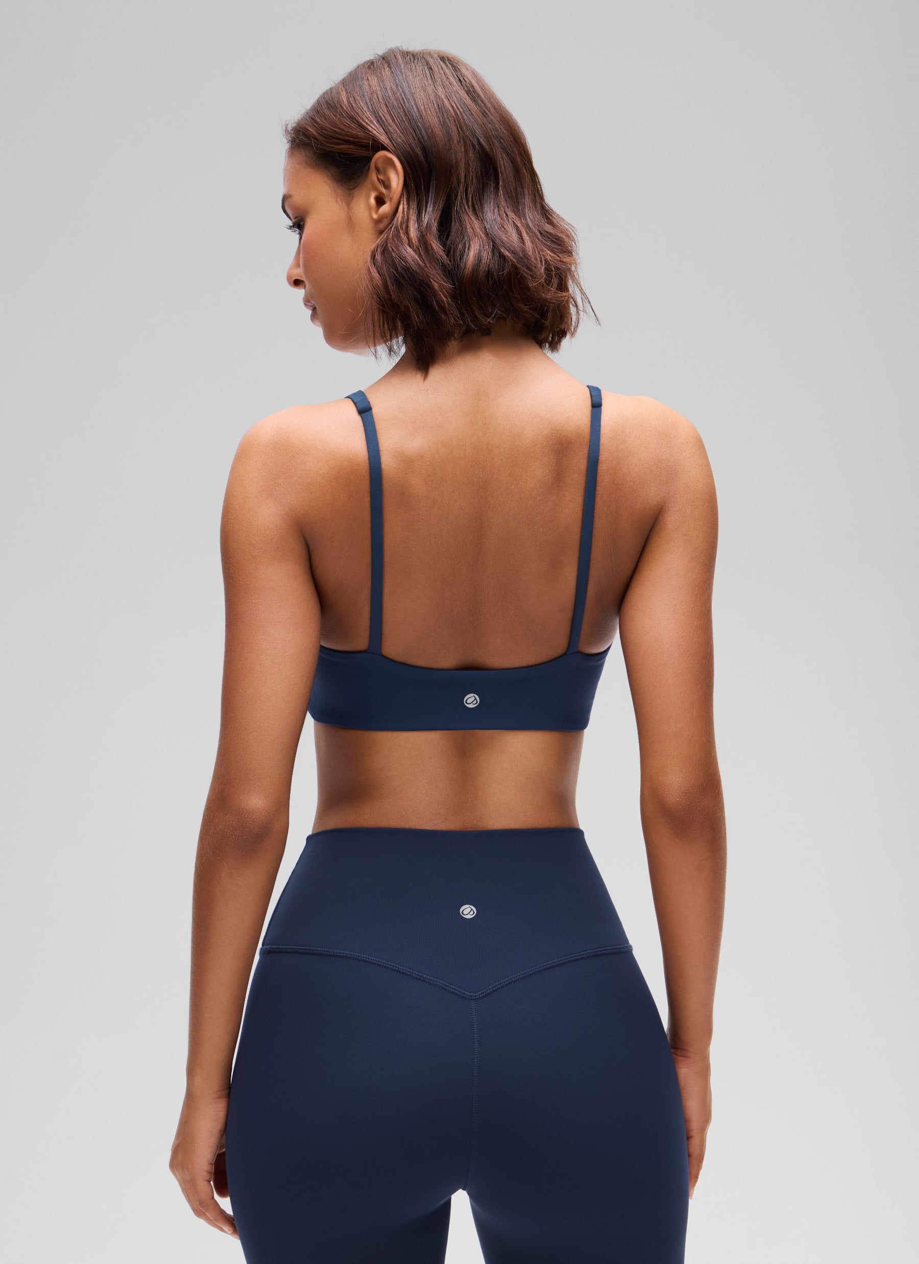 CRZ YOGA Women Butterluxe Square Neck Cami Padded Mini Bra Club Blue