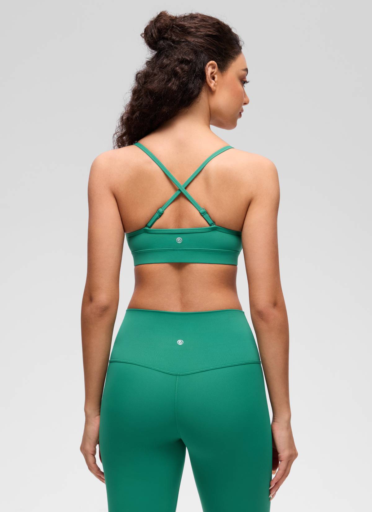 CRZ YOGA Butterluxe Womens V Neck Camisole Yoga Padded Sports Bra Cascadia Green @model_info:Anano