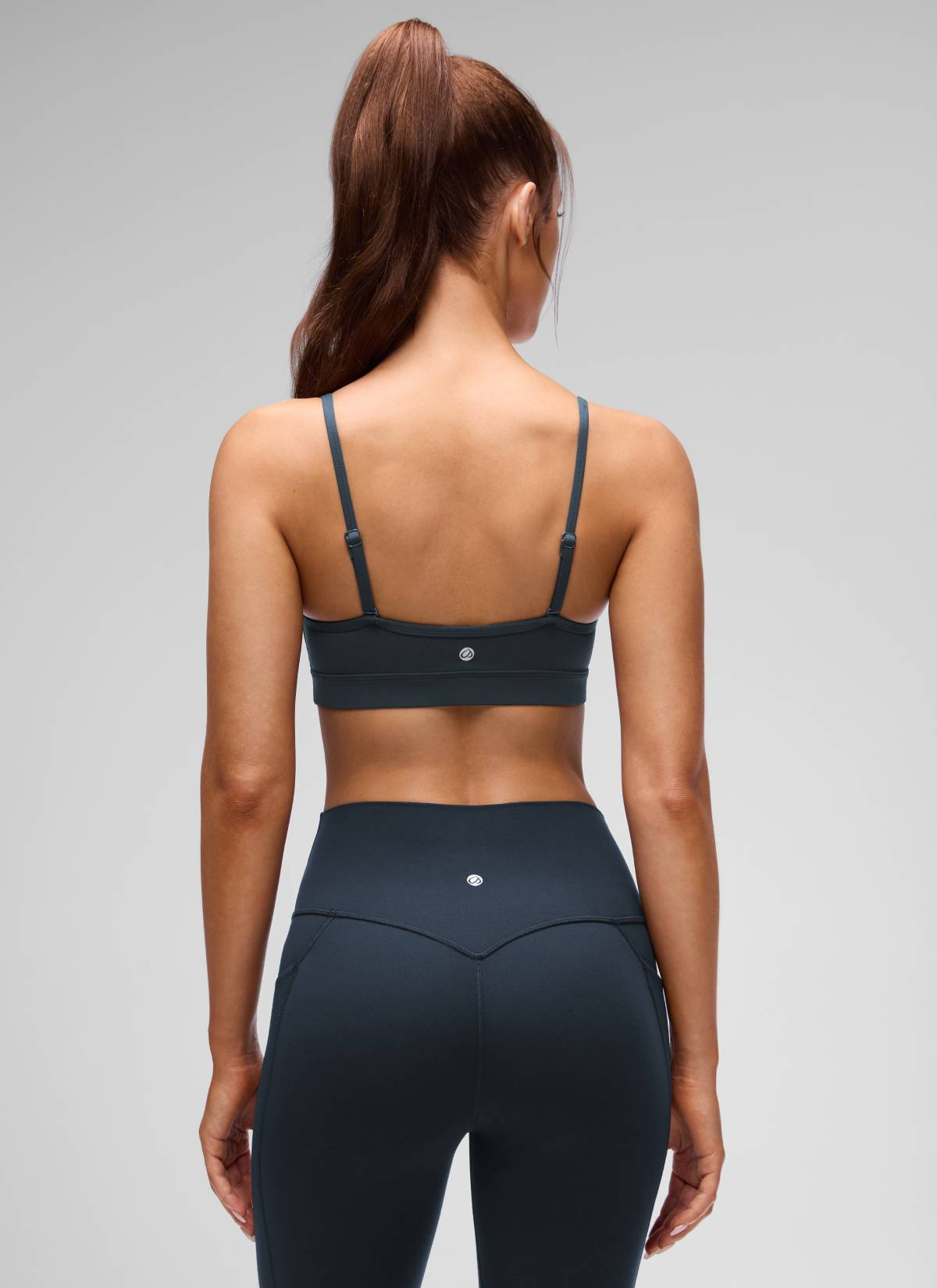 CRZ YOGA Butterluxe Womens V Neck Camisole Yoga Padded Sports Bra True Navy