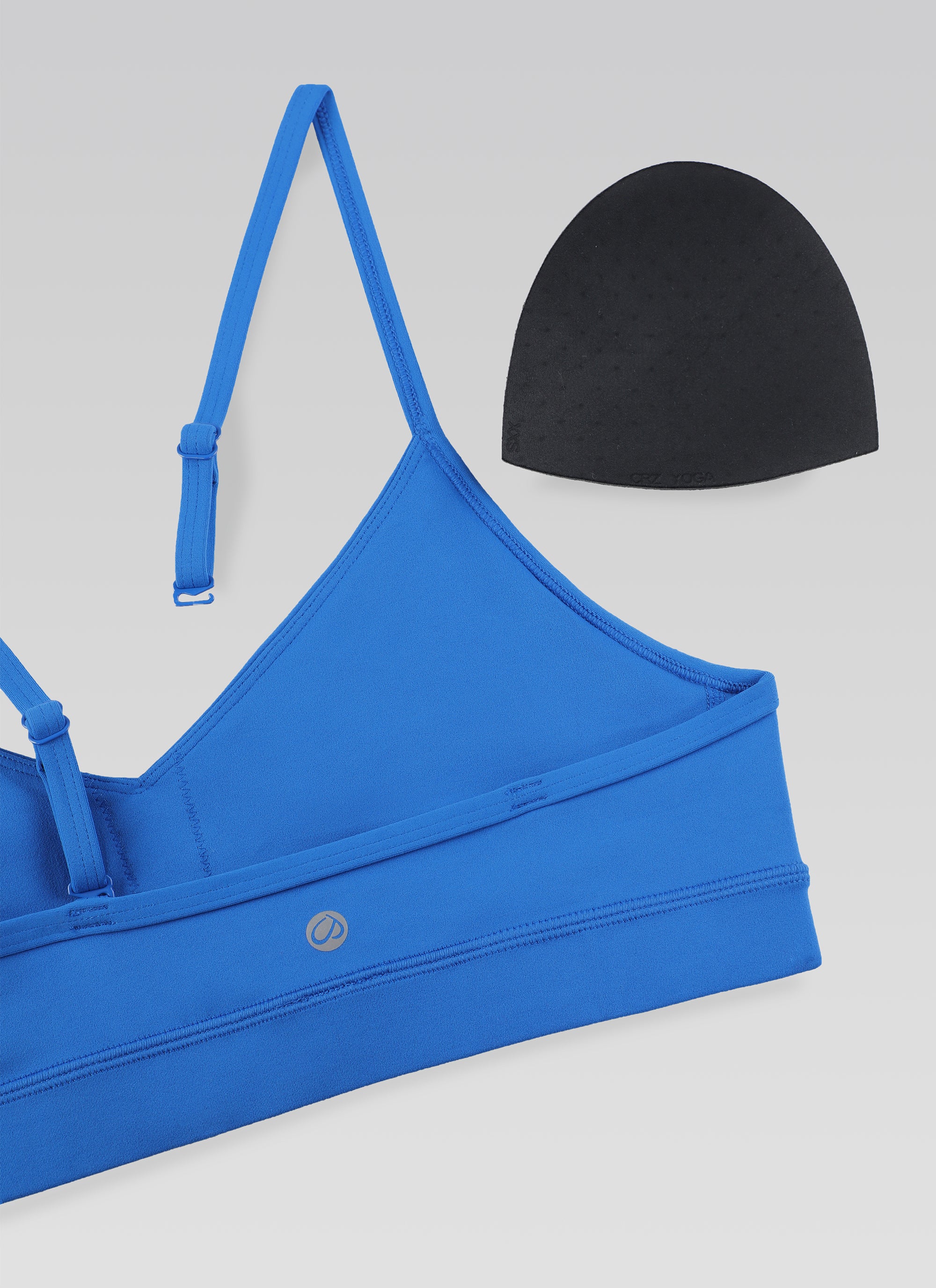CRZ YOGA Butterluxe Womens V Neck Camisole Yoga Padded Sports Bra Sparkle Blue @model_info:NEW