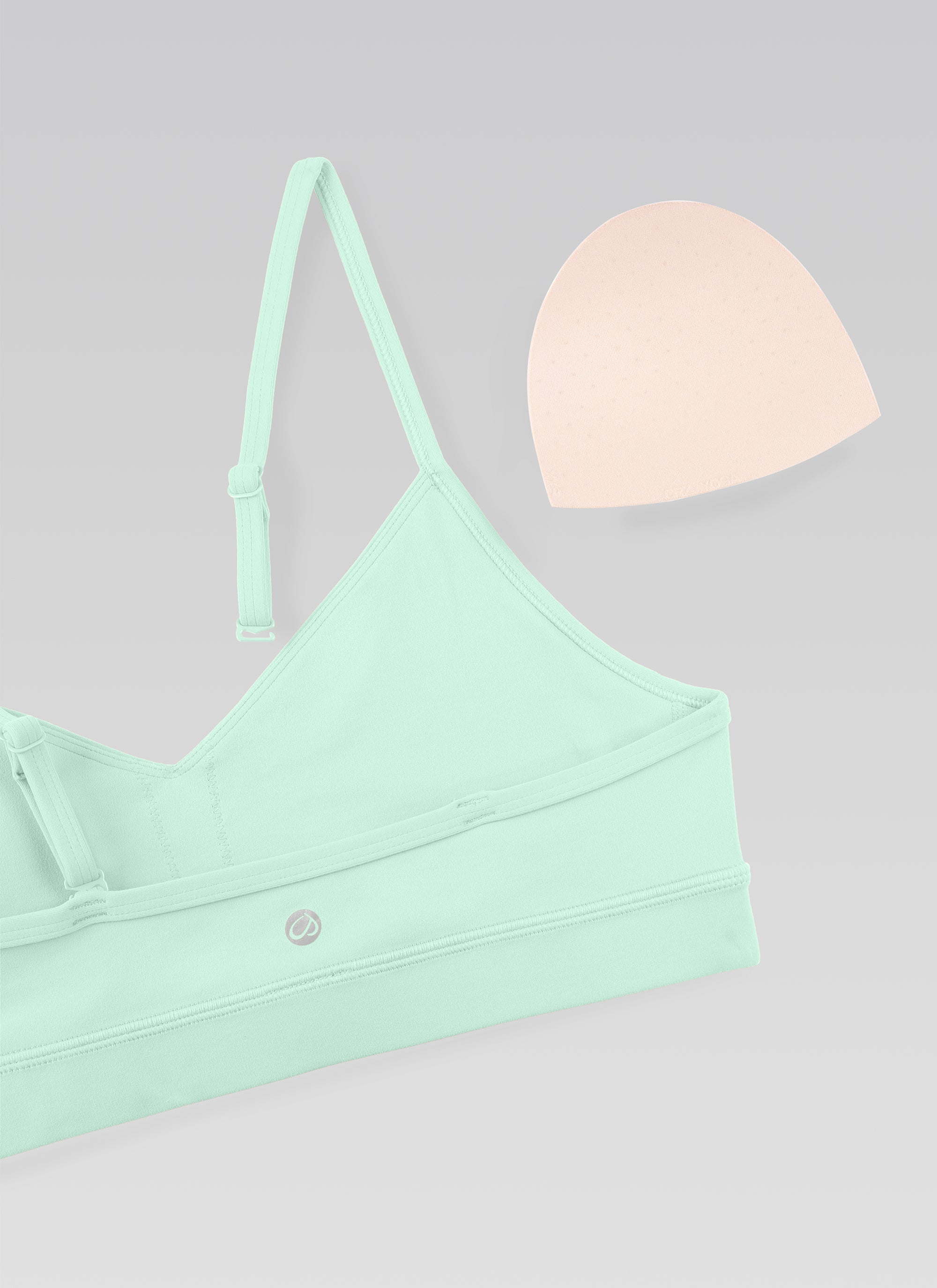 CRZ YOGA Butterluxe Womens V Neck Camisole Yoga Padded Sports Bra Mint Moment @model_info:NEW