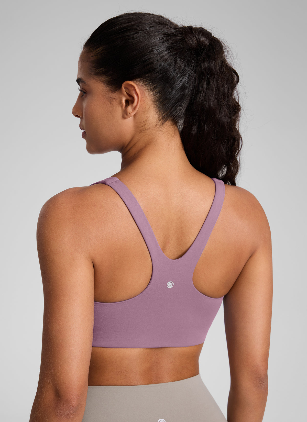 CRZ YOGA Womens Butterlift Double Lined Square Neck Yoga Sports Bra Light Lavender @model_info:C