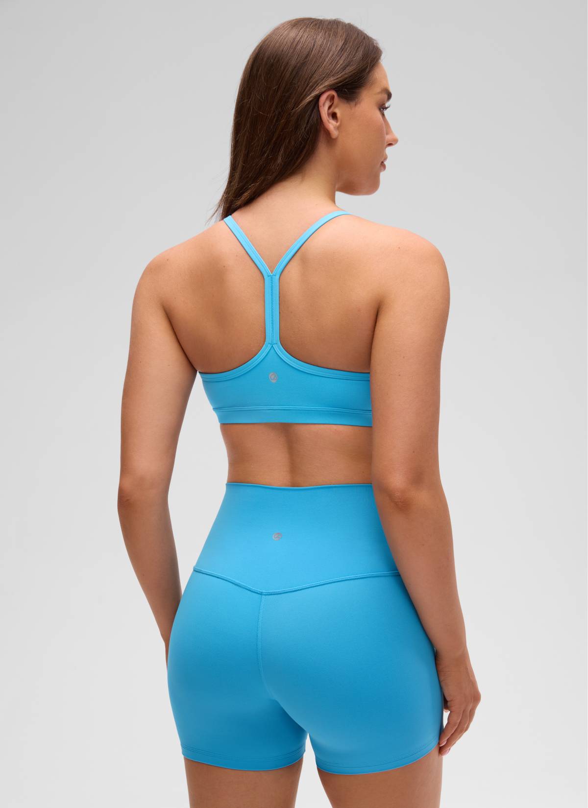 CRZ YOGA Butterluxe Womens Ruched V Neck Yoga Padded Sports Bra Kayak Blue @model_info:Brooklyn
