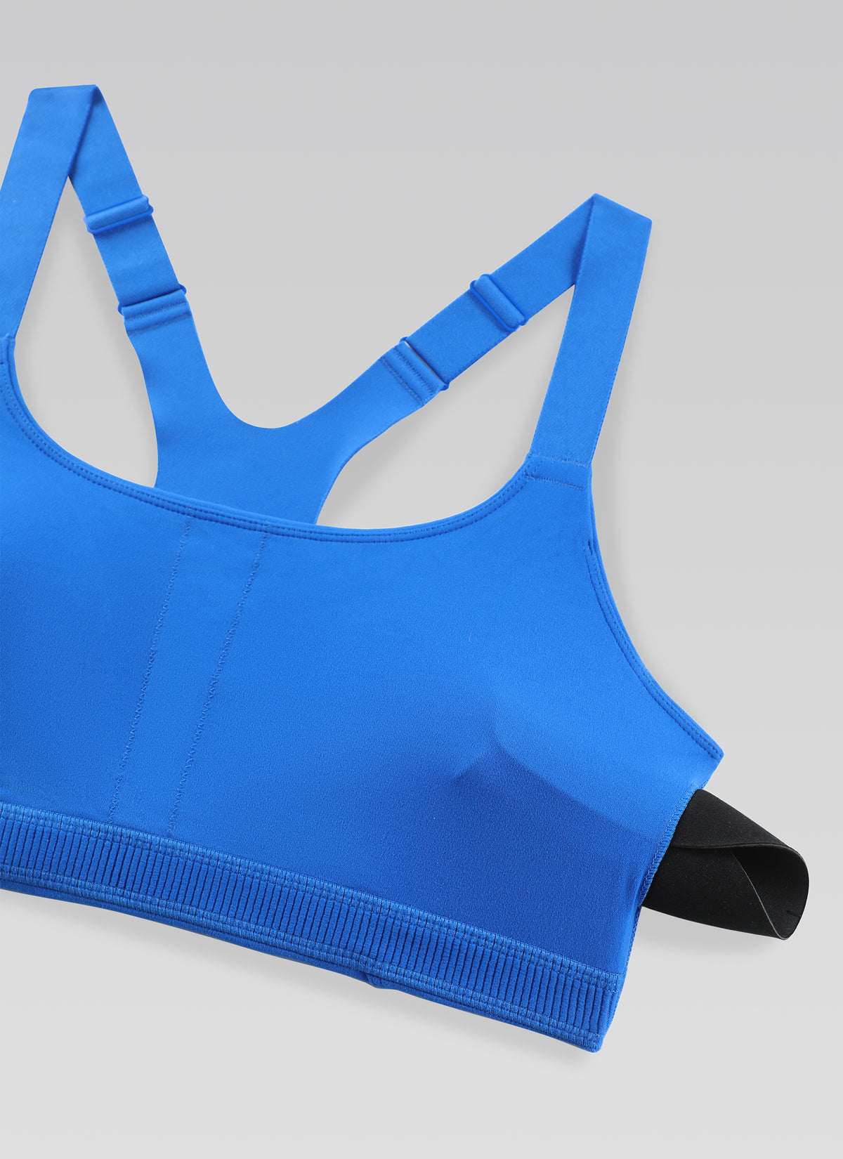 CRZ YOGA Women's Gym Top Butterlift Scoop Neck Bra Adjustable Straps Sparkle Blue @model_info:NEW