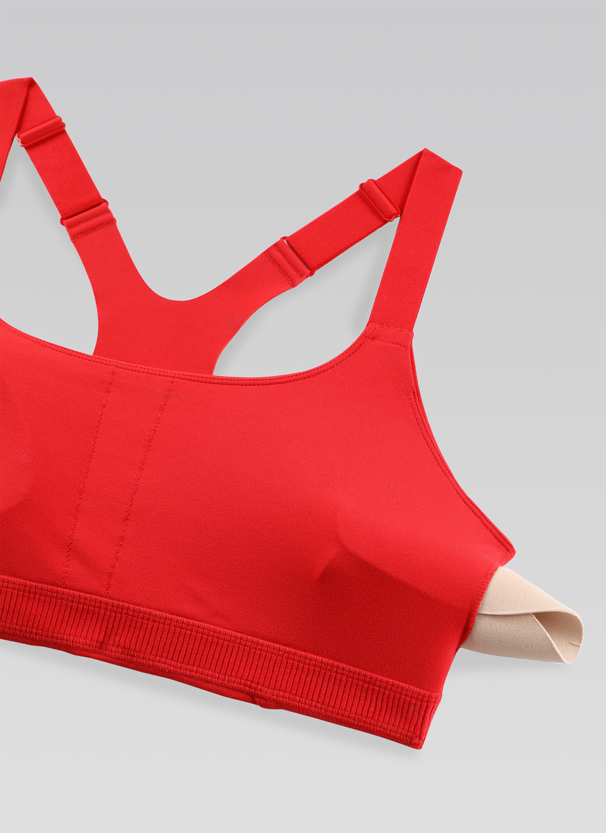 CRZ YOGA Women's Gym Top Butterlift Scoop Neck Bra Adjustable Straps Deep Red @model_info:NEW