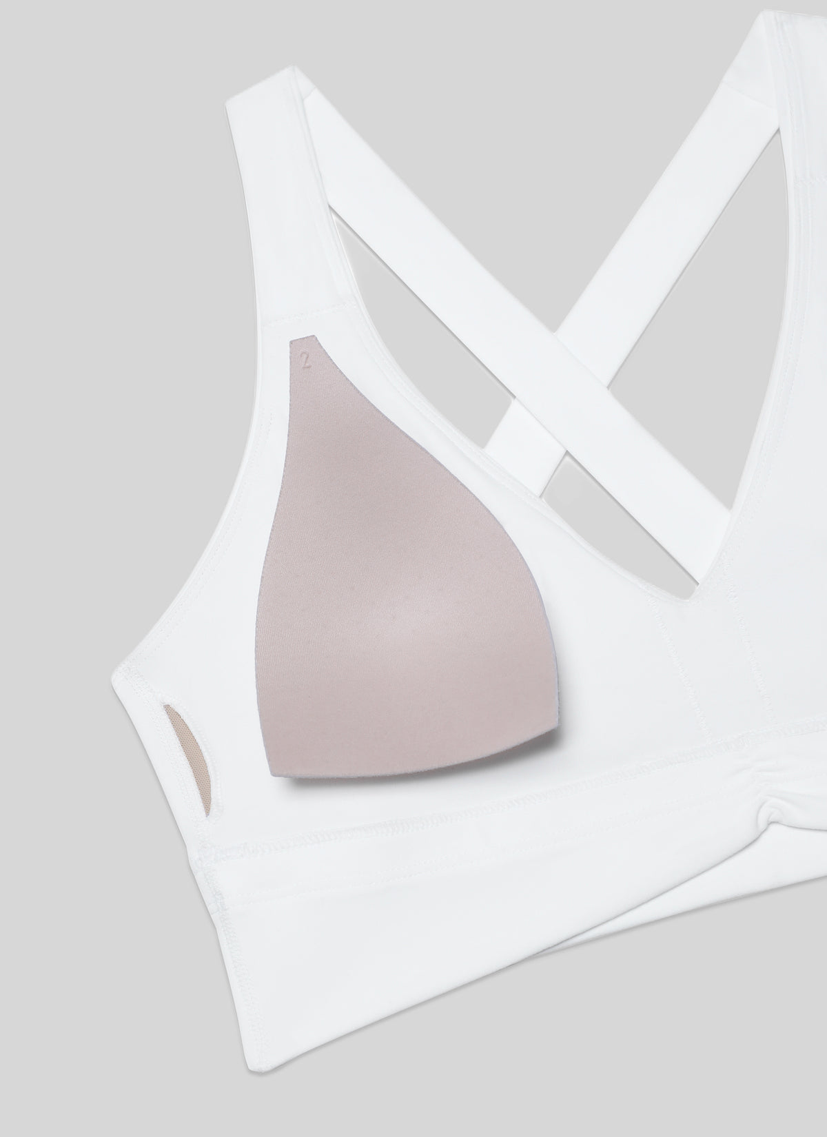 CRZ YOGA Women's Light Support Butterluxe Yoga Bra Ruched V Neck White @model_info:NEW