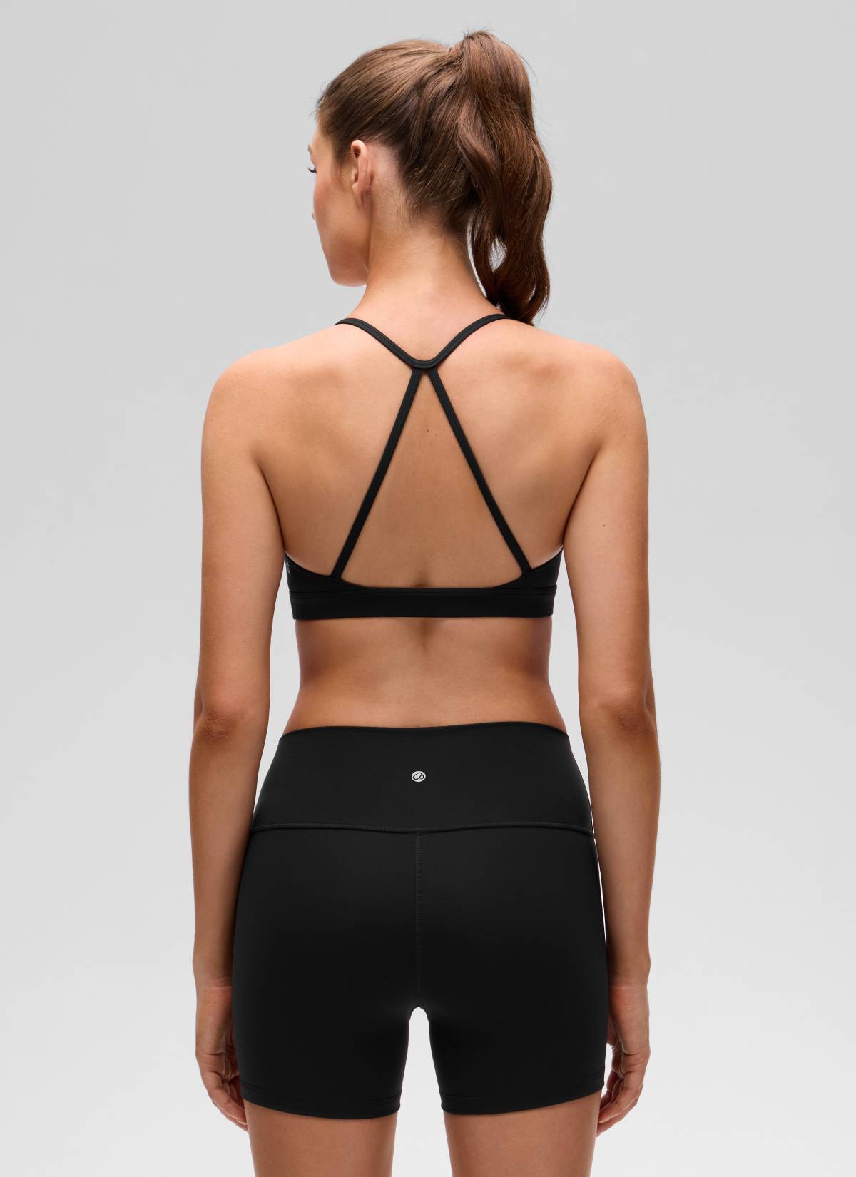 CRZ YOGA Women's Butterluxe Yoga Scoop Neck Cross Back Sports Bra Black