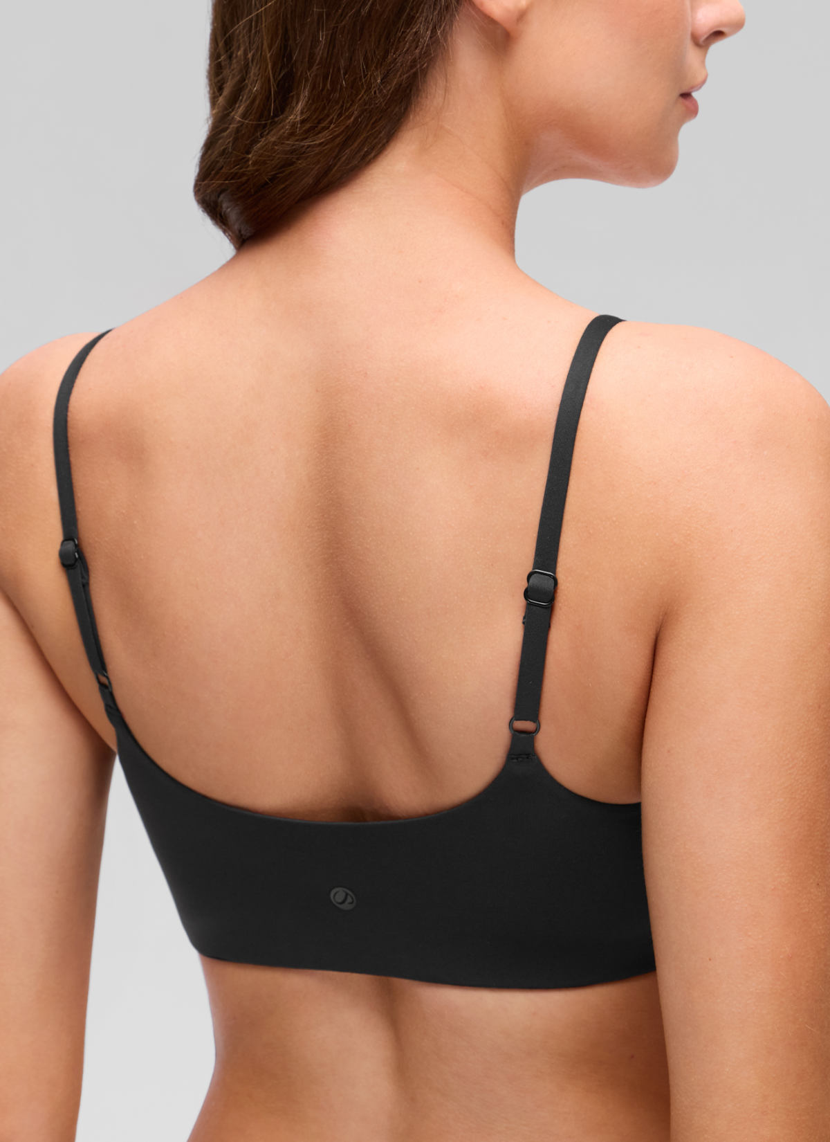 CRZ YOGA Women's Softhold Casual V Neck Mold Spaghetti Strap Bralette Black