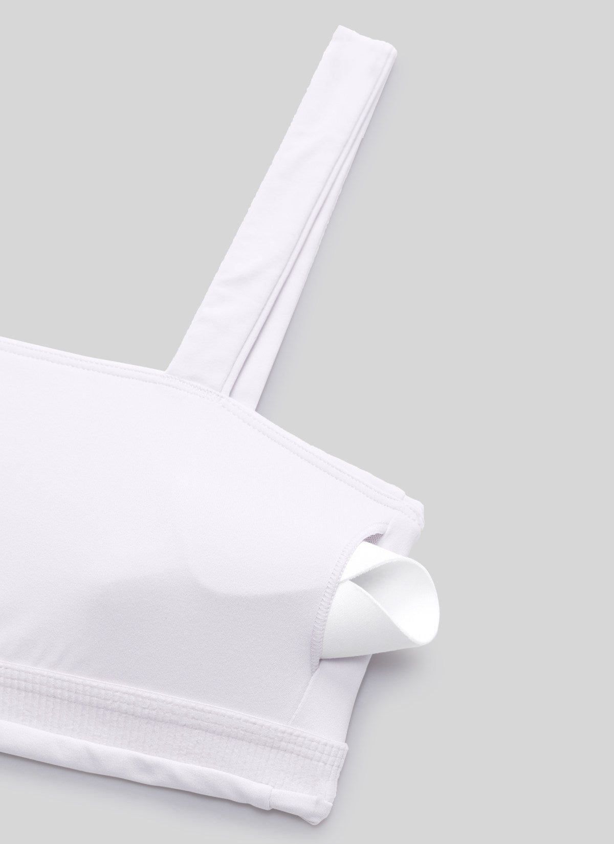 CRZ YOGA Women's Butterlift Workout Square Neck Built in Sports Bra White @model_info:DETAIL