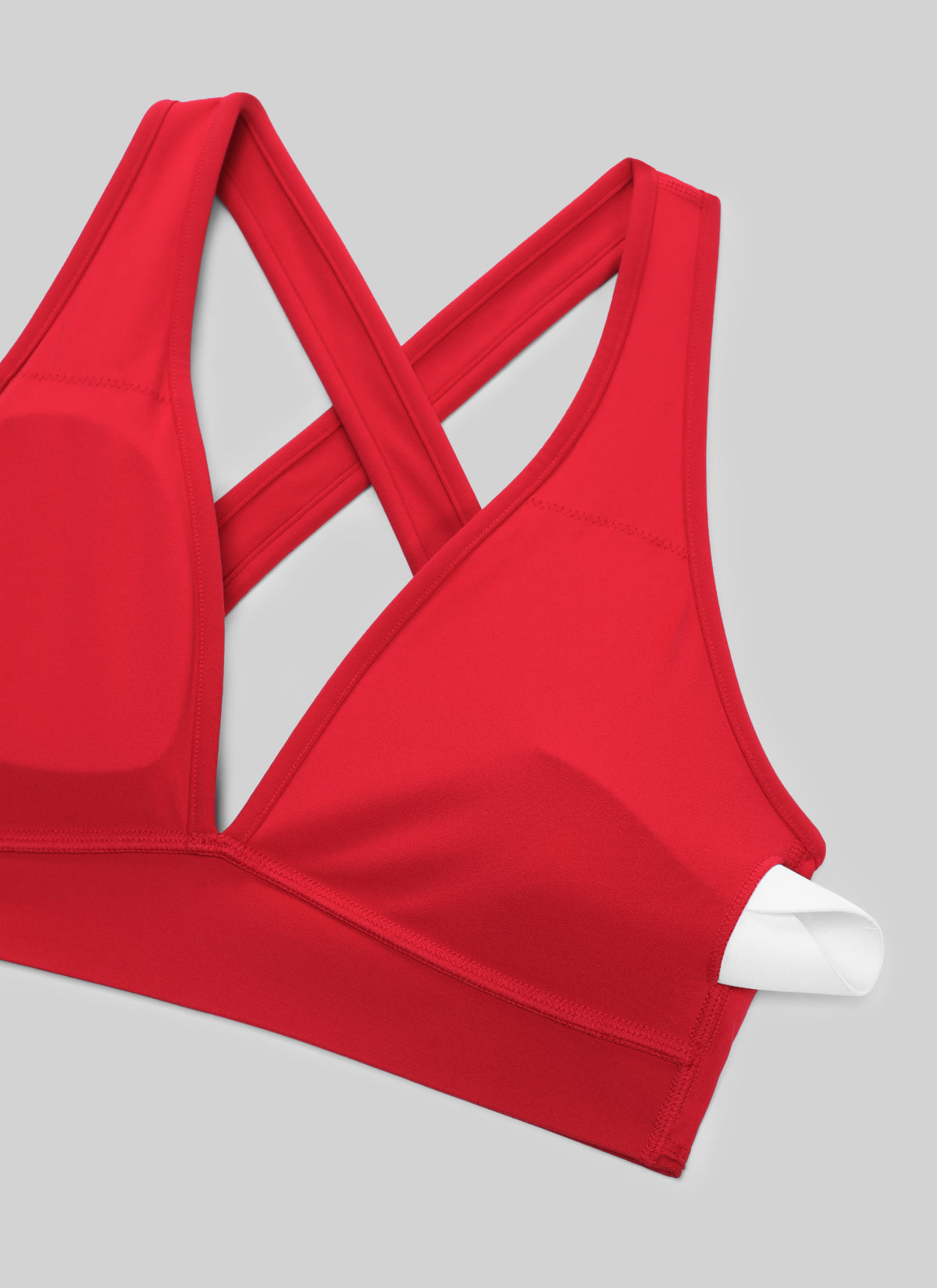 CRZ YOGA Women's Butterlift® Workout Deep V Neck Cross Back Sports Bra Aurora Red