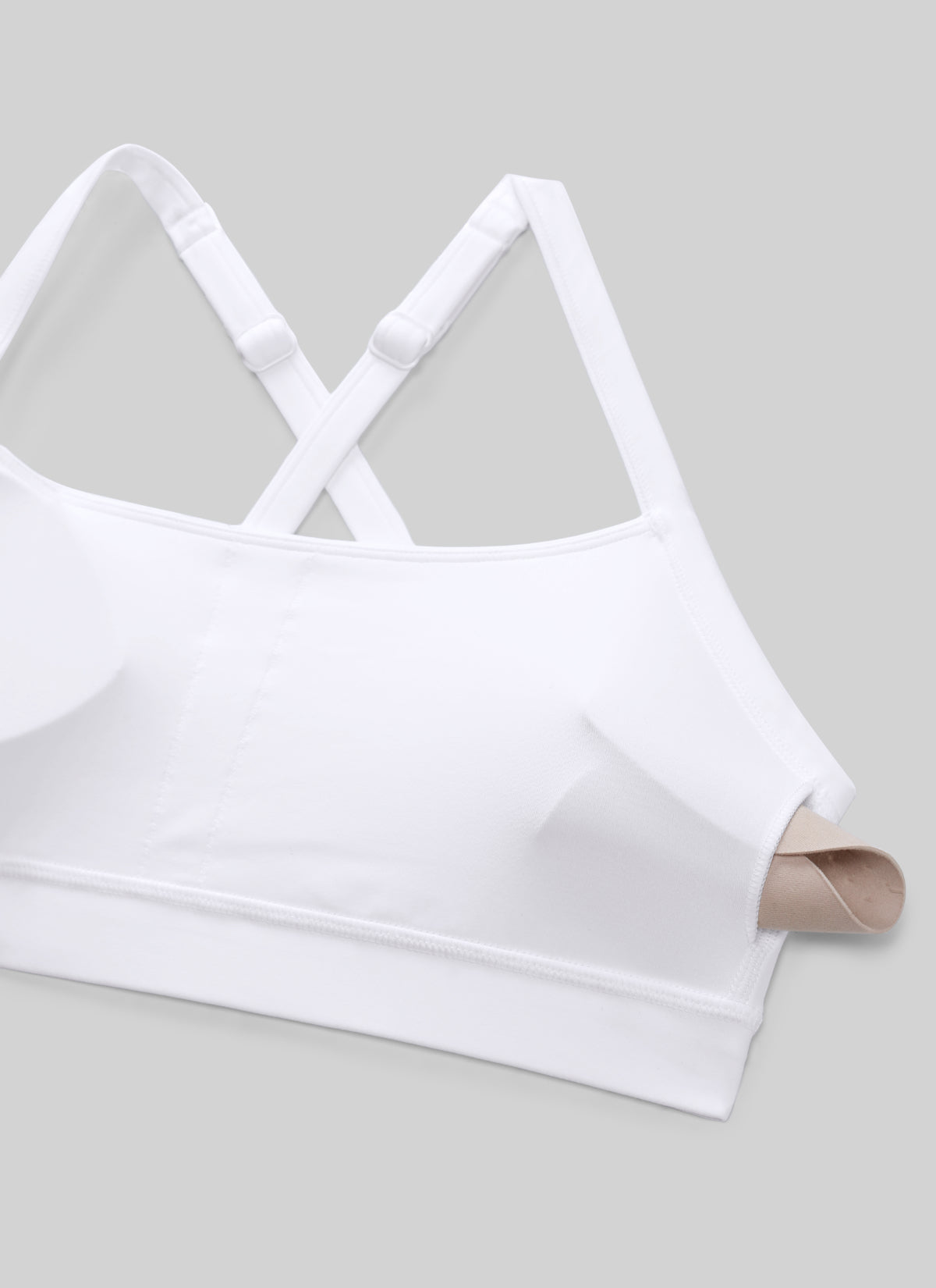 CRZ YOGA Women's Butterlift Yoga U Neck Cross Back Keyhole Sports Bra White