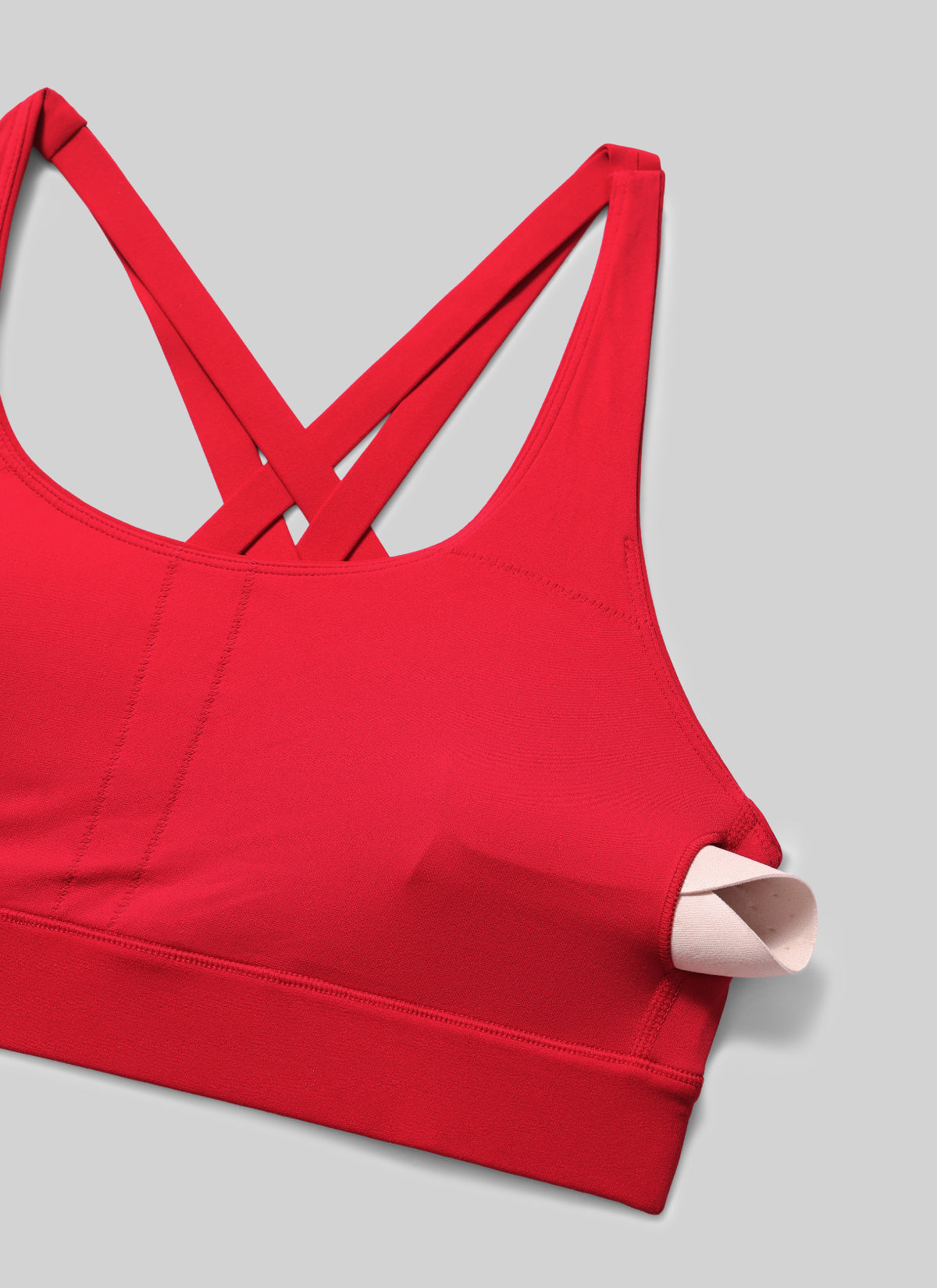 CRZ YOGA Women's Butterlift® Workout Crewneck Cross Back Sports Bra Aurora Red