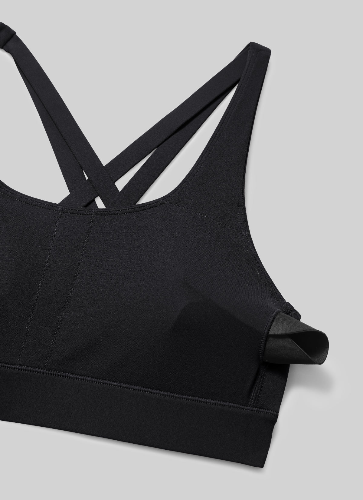 CRZ YOGA Women's Butterlift® Workout Crewneck Cross Back Sports Bra Black