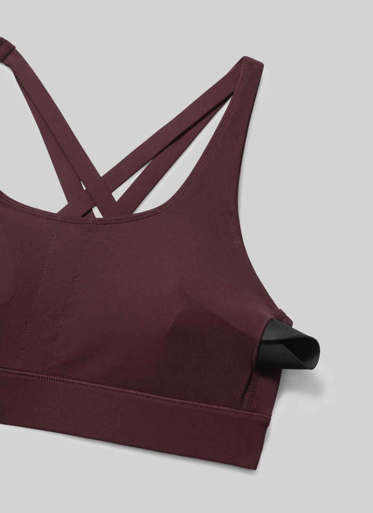 CRZ YOGA Women's Butterlift® Workout Crewneck Cross Back Sports Bra Ripe Plum