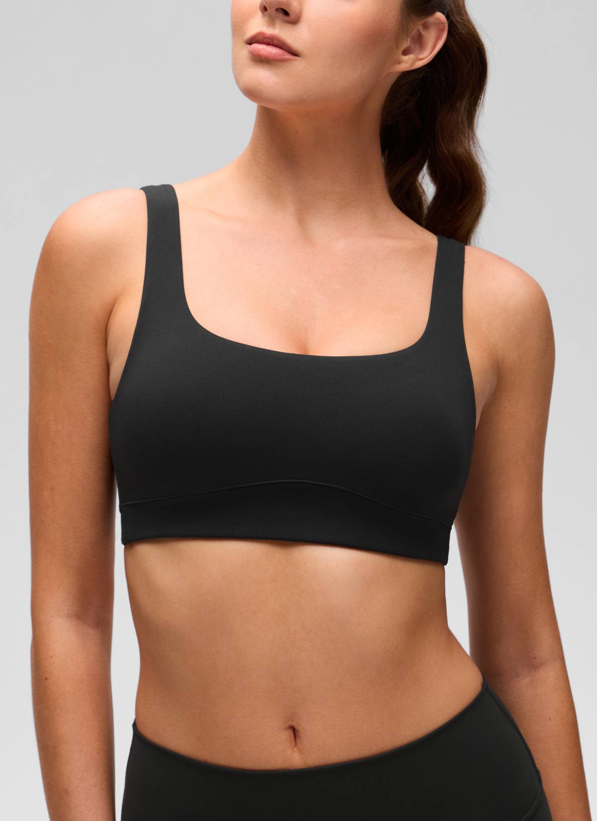 CRZ YOGA Women's Butterluxe Yoga U Back Sports Bra Light Support Black