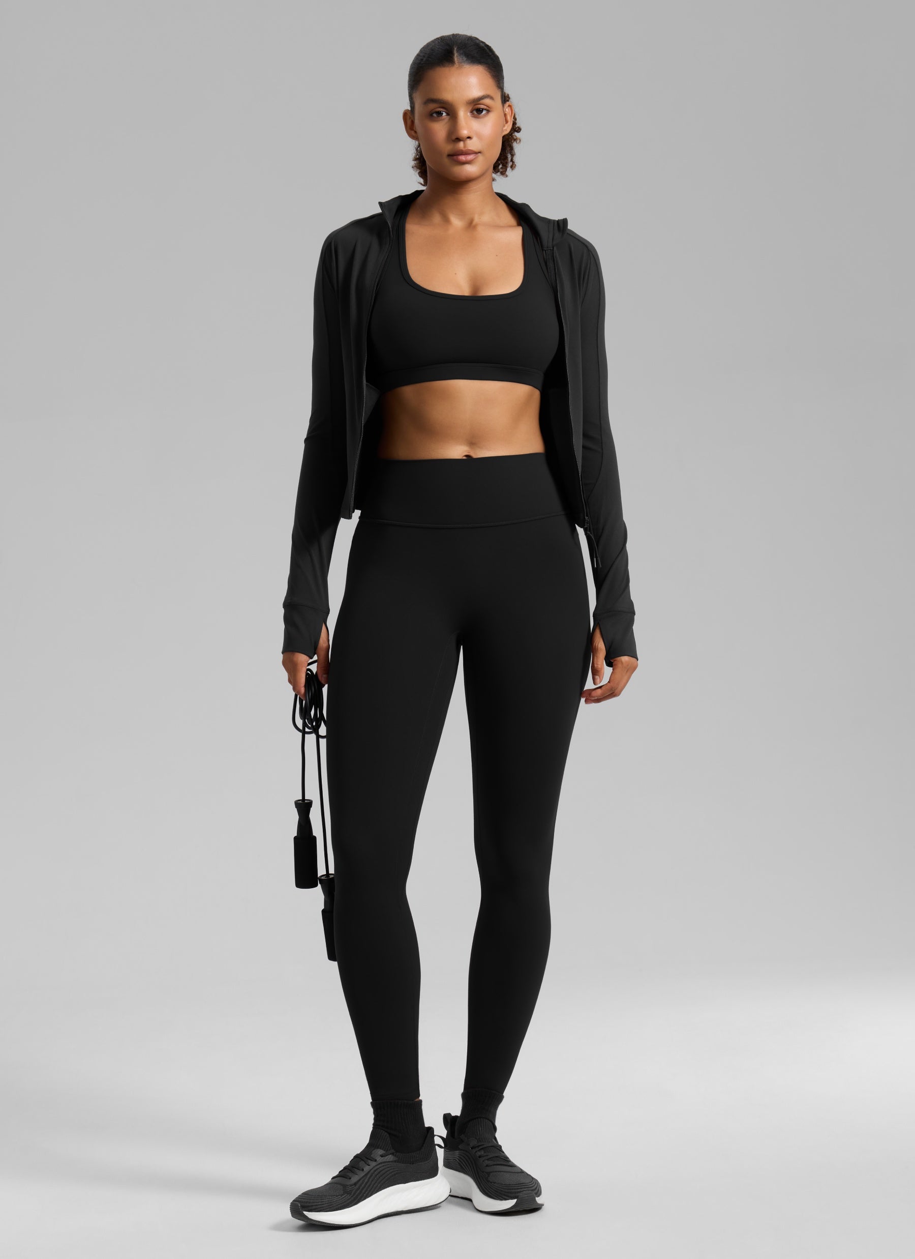 CRZ YOGA Women's Butterlift Yoga U Neck Racerback Keyhole Sports Bra Black
