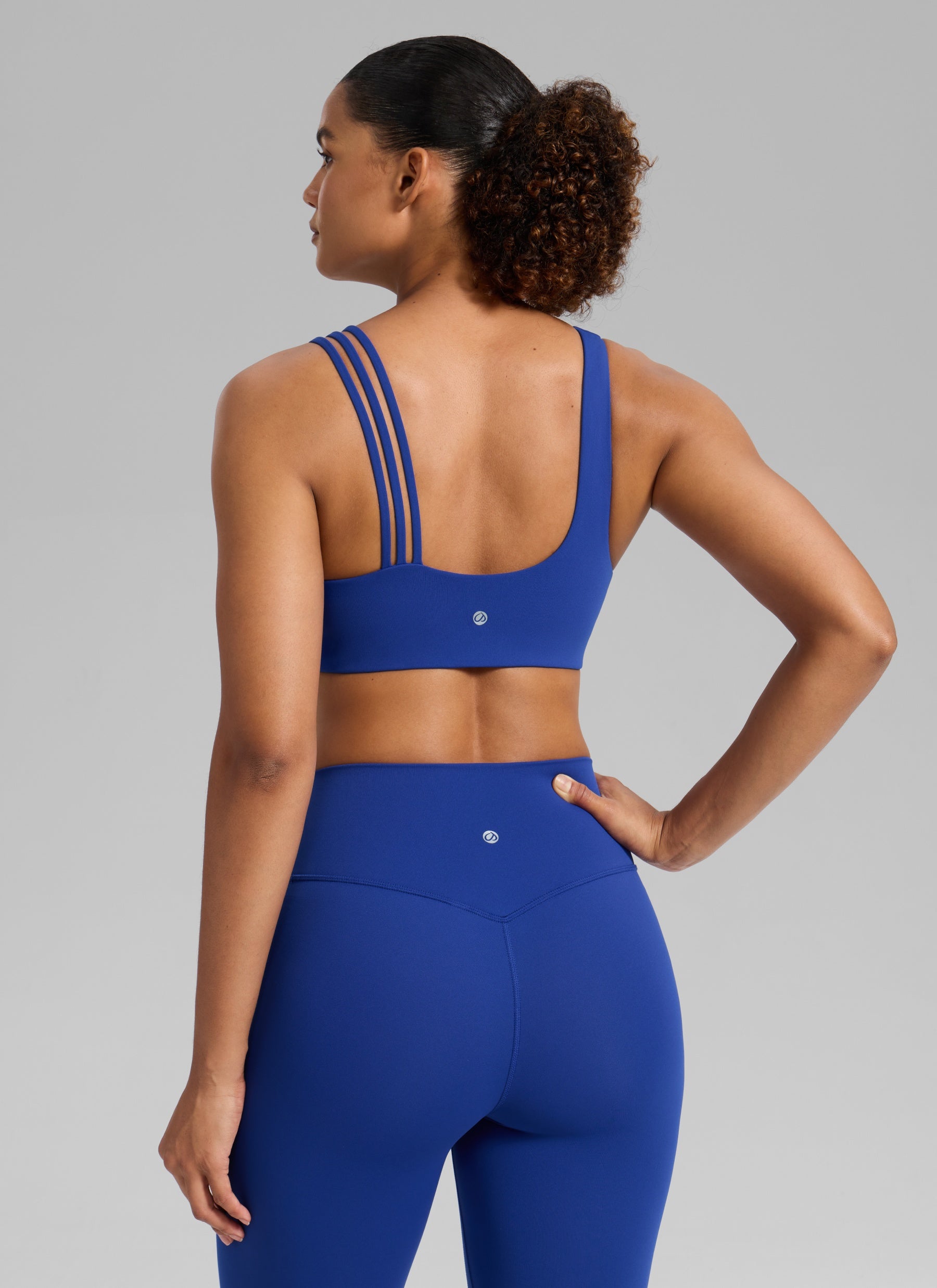 Women's Butterlift® Yoga Asymmetric Straps Sports Bra Medium Support Waves Blue