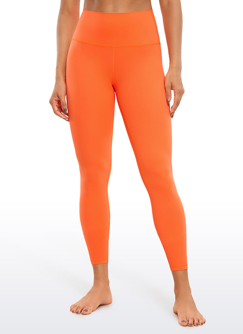 CRZ YOGA Women's Yoga Lounge High Rise Butterluxe Yoga Leggings 25'' Neon Orange