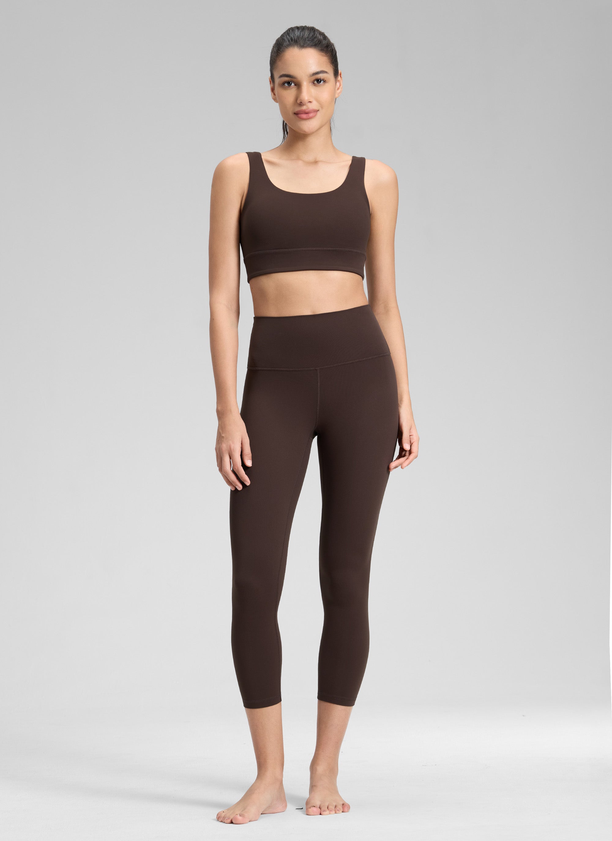 CRZ YOGA Women's Yoga Lounge High Rise Butterluxe Yoga Leggings 23'' Hot Fudge Brown