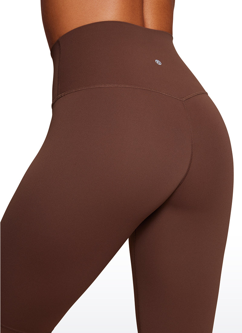 CRZ YOGA Women's Yoga High Rise Butterluxe Long Biker Shorts 10'' Coffee Brown