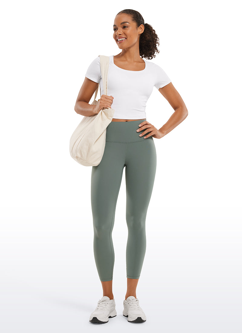 CRZ YOGA Women's Yoga Lounge High Rise Butterluxe Yoga Leggings 23'' Grey Sage