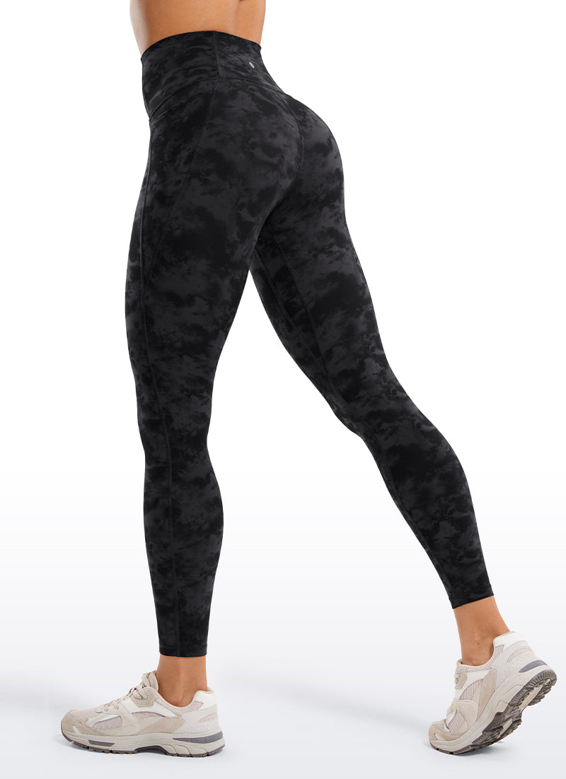 CRZ YOGA Women's Yoga Lounge High Rise Butterluxe Pocket Leggings 25'' Tie Dye Smoke Ink