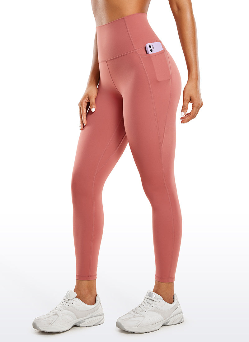 CRZ YOGA – טייץ יוגה לנשים בסגנון "יוגה לאונג'", גזרה גבוהה, עם כיסים מסוג " Butterluxe ", אורך 25 אינץ', צבע "Briar Rose"