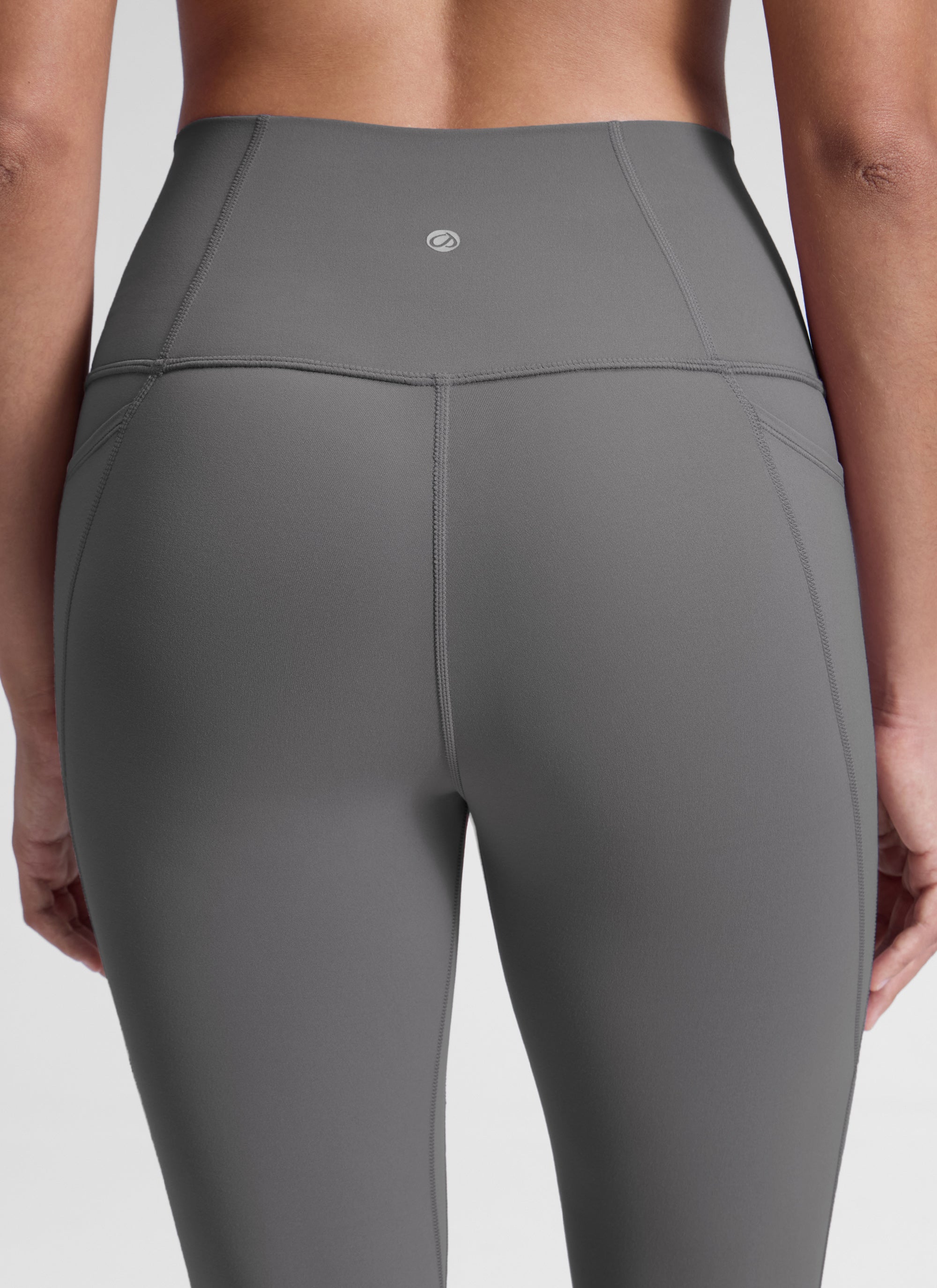 CRZ YOGA – טייץ יוגה לנשים בסגנון "יוגה לאונג'", גזרה גבוהה, עם כיסים מסוג " Butterluxe ", אורך 25 אינץ', אפור אפר