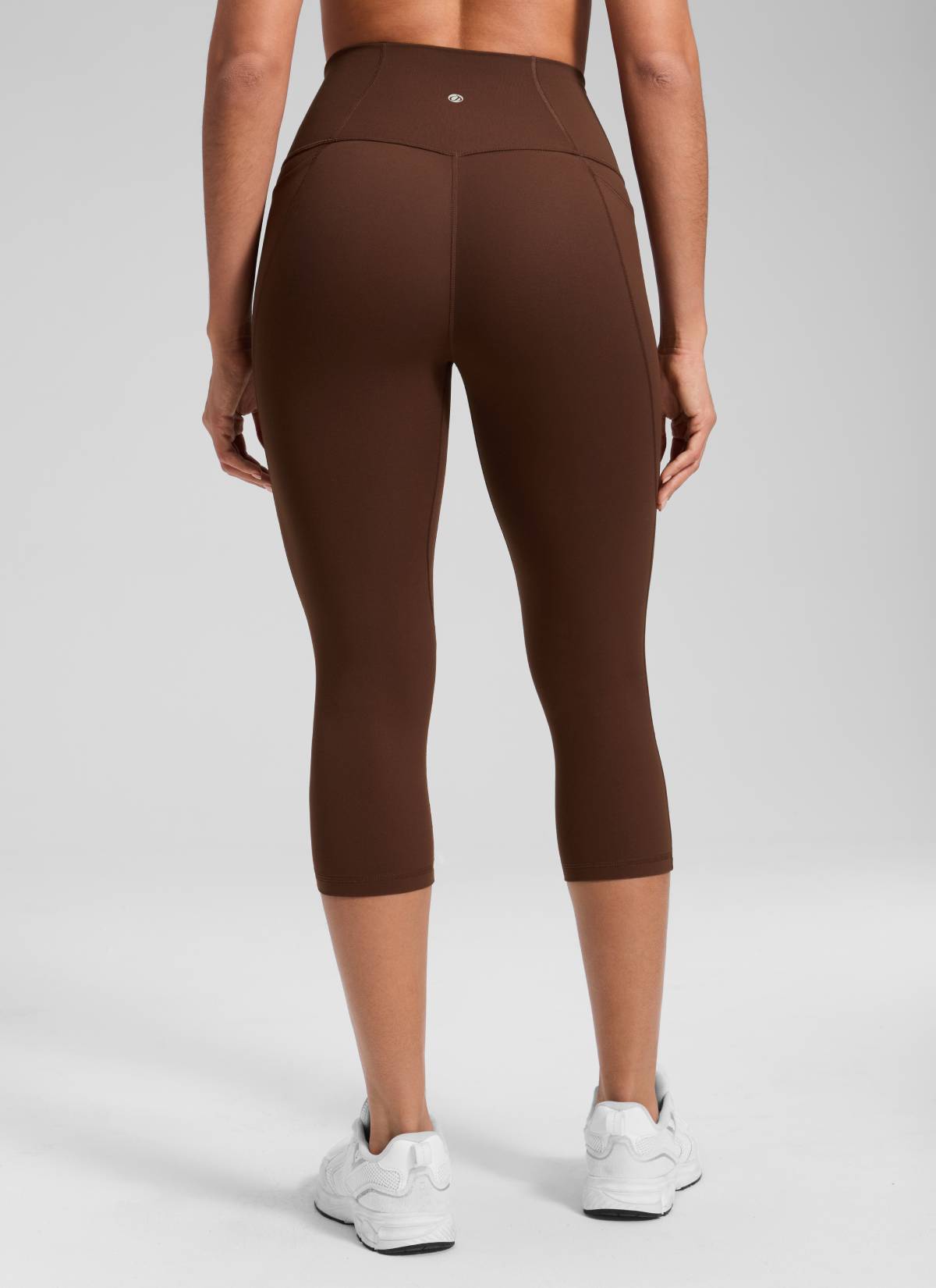 טייץ קابري לנשים Butterluxe עם מותن גבוה וכיסים מבית CRZ YOGA באורך 48 ס"מ, חום לבה