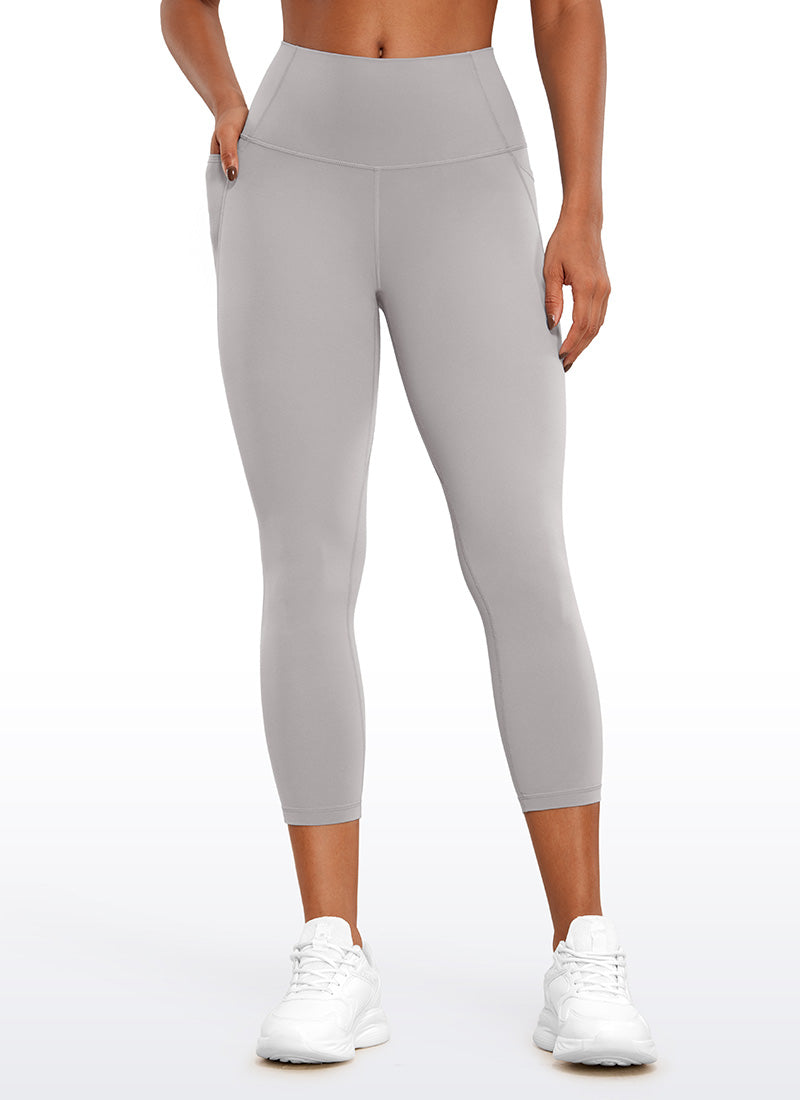 CRZ YOGA Womens Butterluxe High Waist Pockets Capri Leggings 23'' Gull Gray