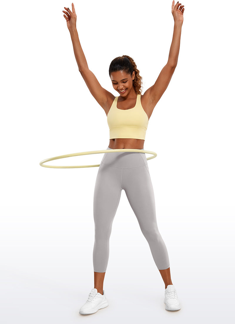 CRZ YOGA Womens Butterluxe High Waist Pockets Capri Leggings 23'' Gull Gray