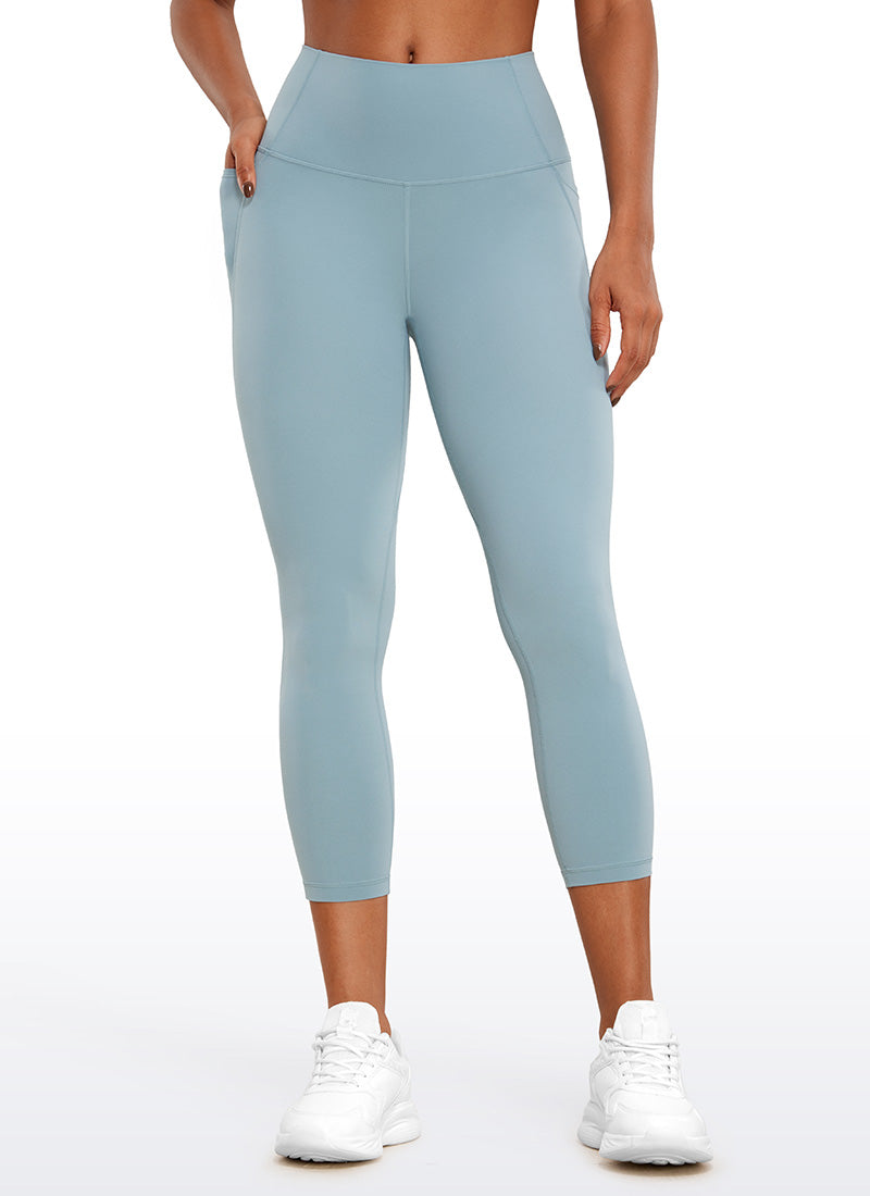 CRZ YOGA Womens Butterluxe High Waist Pockets Capri Leggings 23'' Light grayish blue