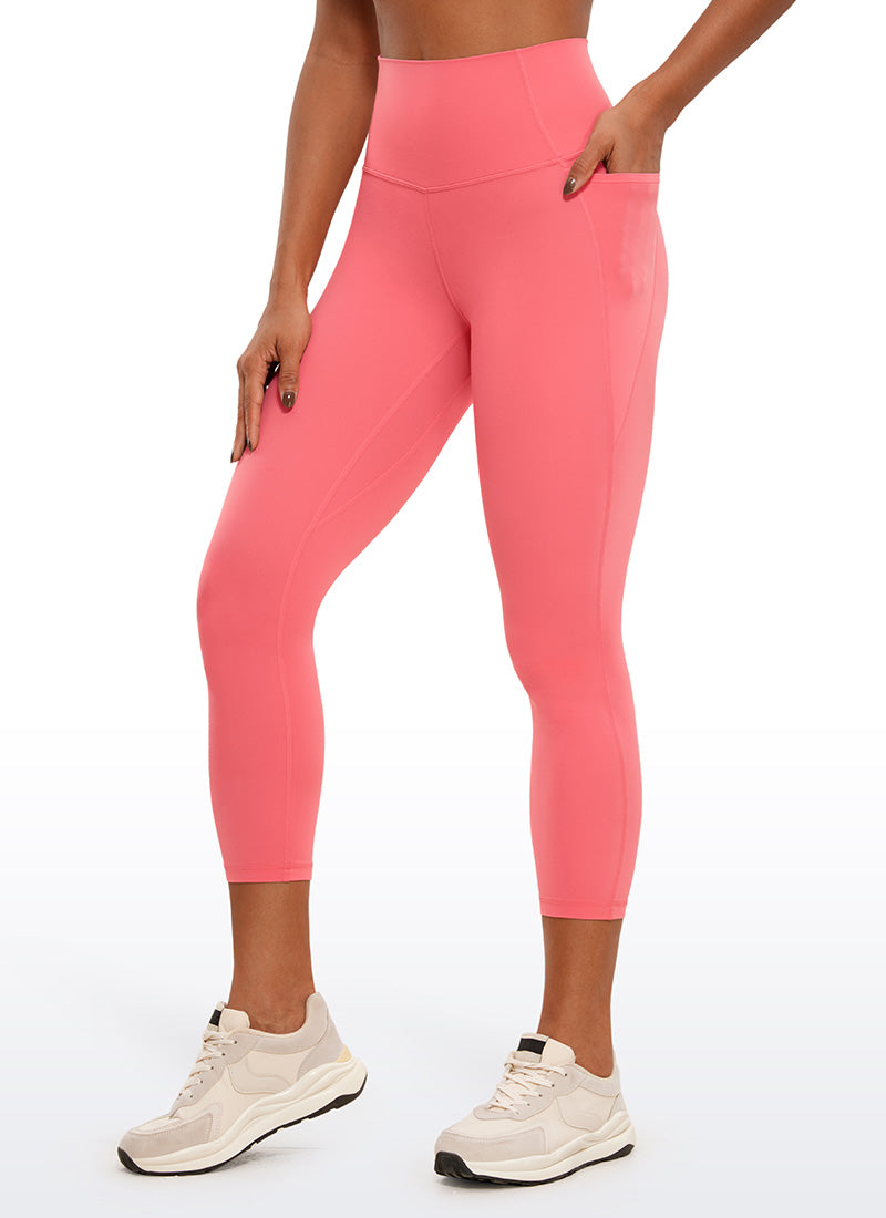CRZ YOGA Womens Butterluxe High Waist Pockets Capri Leggings 23'' Raspberry Sorbet
