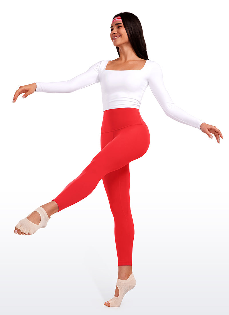 CRZ YOGA Women's Lounge Super High Rise Butterluxe Yoga Leggings 25'' Deep Red