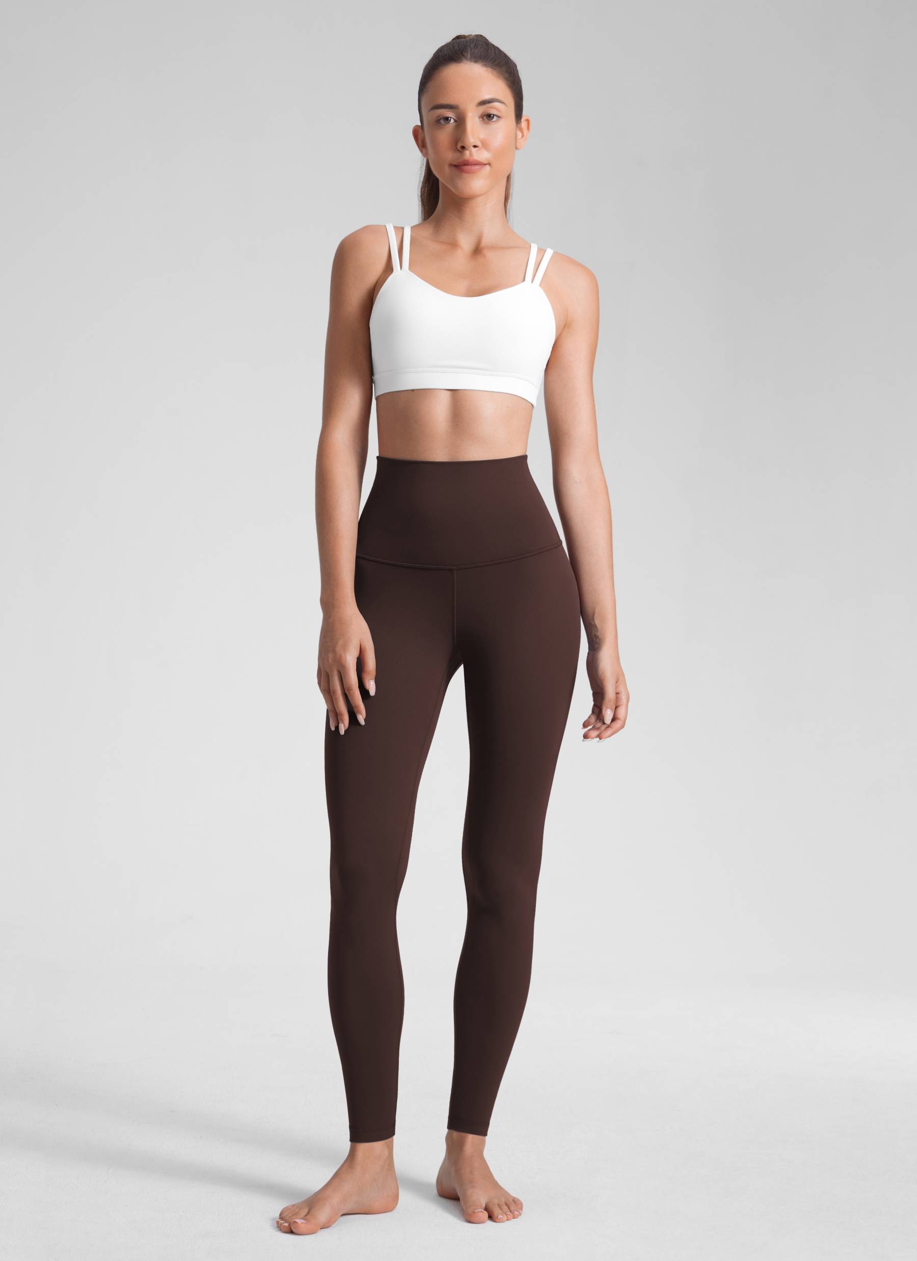 CRZ YOGA Women's Yoga Super High Waist Butterluxe Yoga Leggings 28'' Hot Fudge Brown