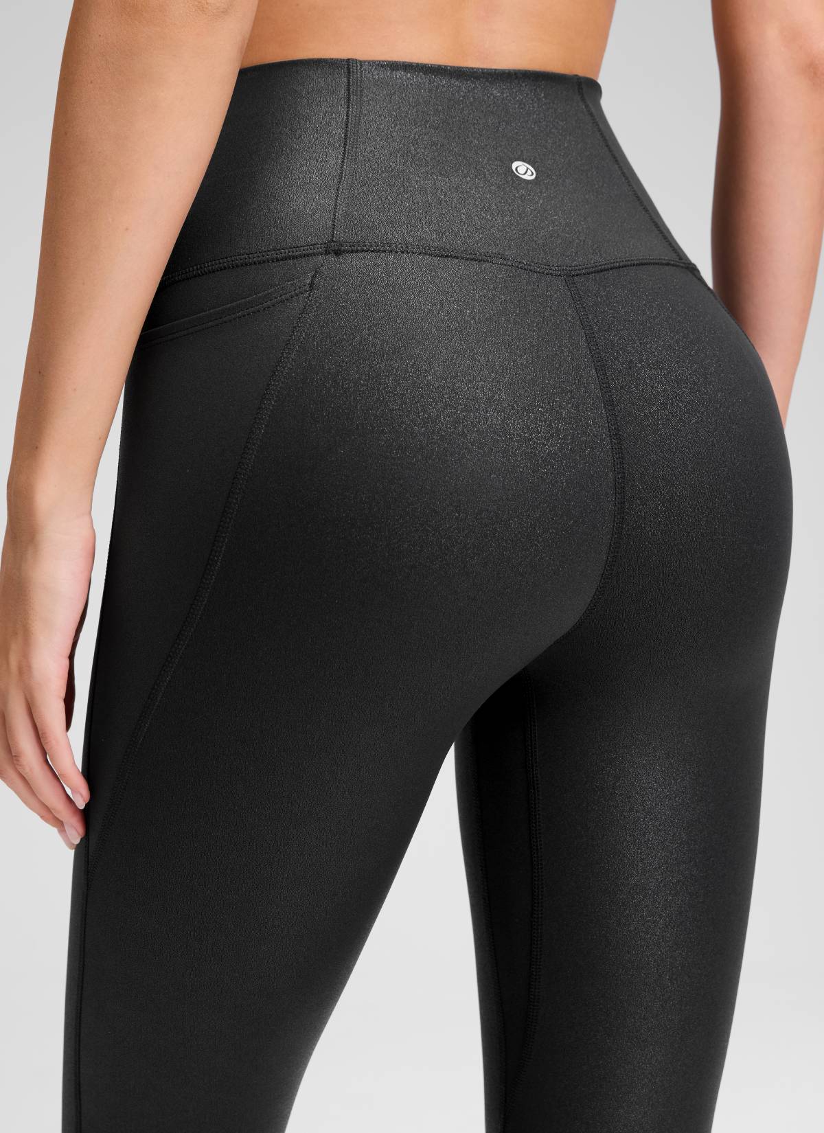 CRZ YOGA Women's Yoga High Rise Butterluxe Capri with Pockets 21'' Black Classic Leather
